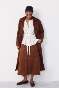 Cortefiel Flared suede skirt