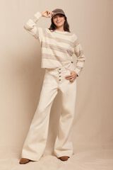 Slowlove Jeans wide buttons Marfil