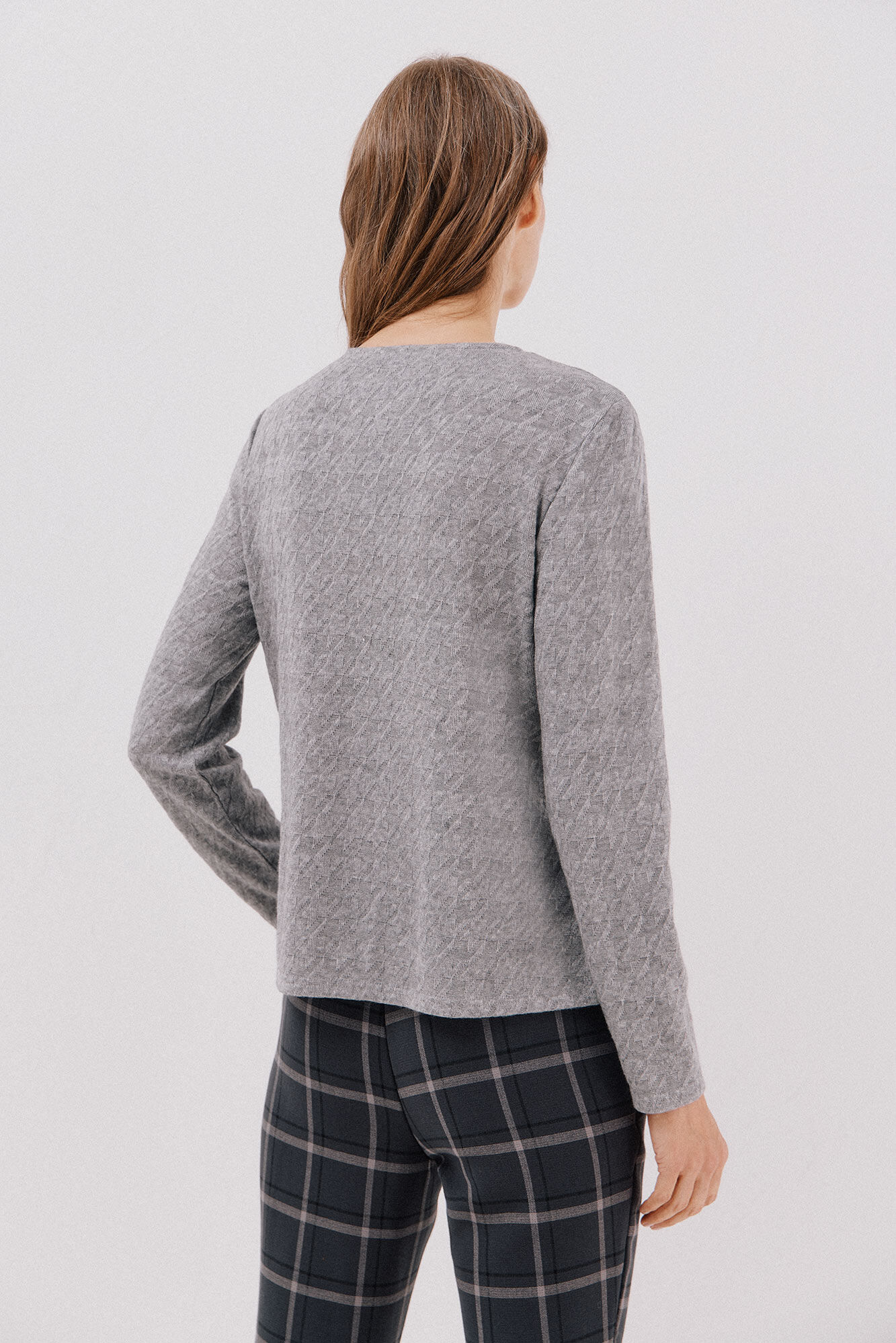 Cortefiel C&aacute;rdigan pata de gallo Gris