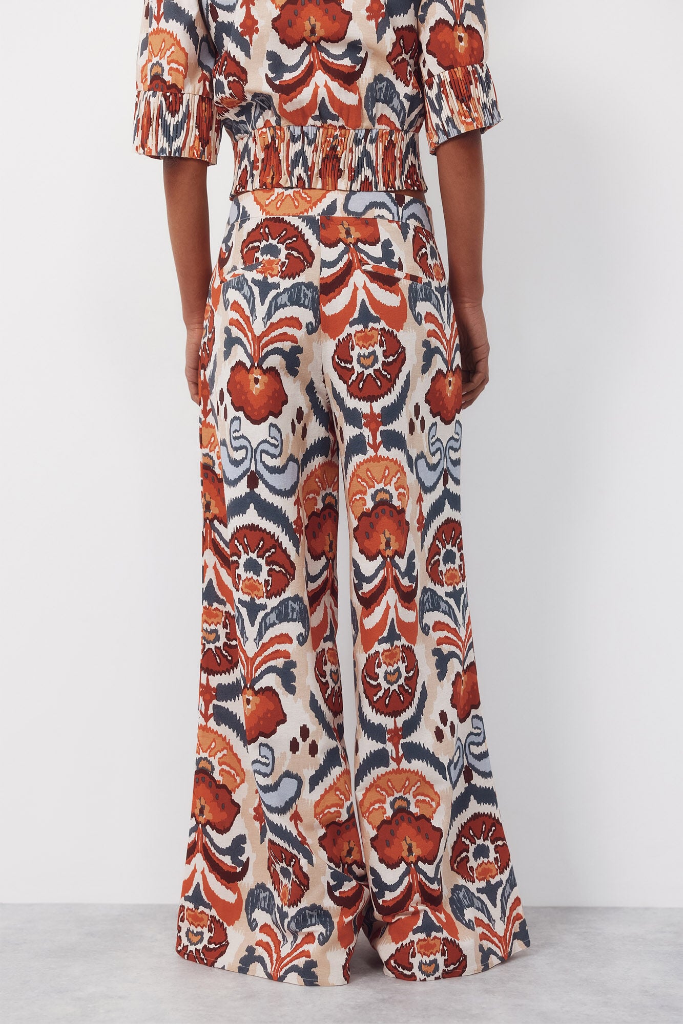 Cortefiel Printed wide-leg trousers Multicolour