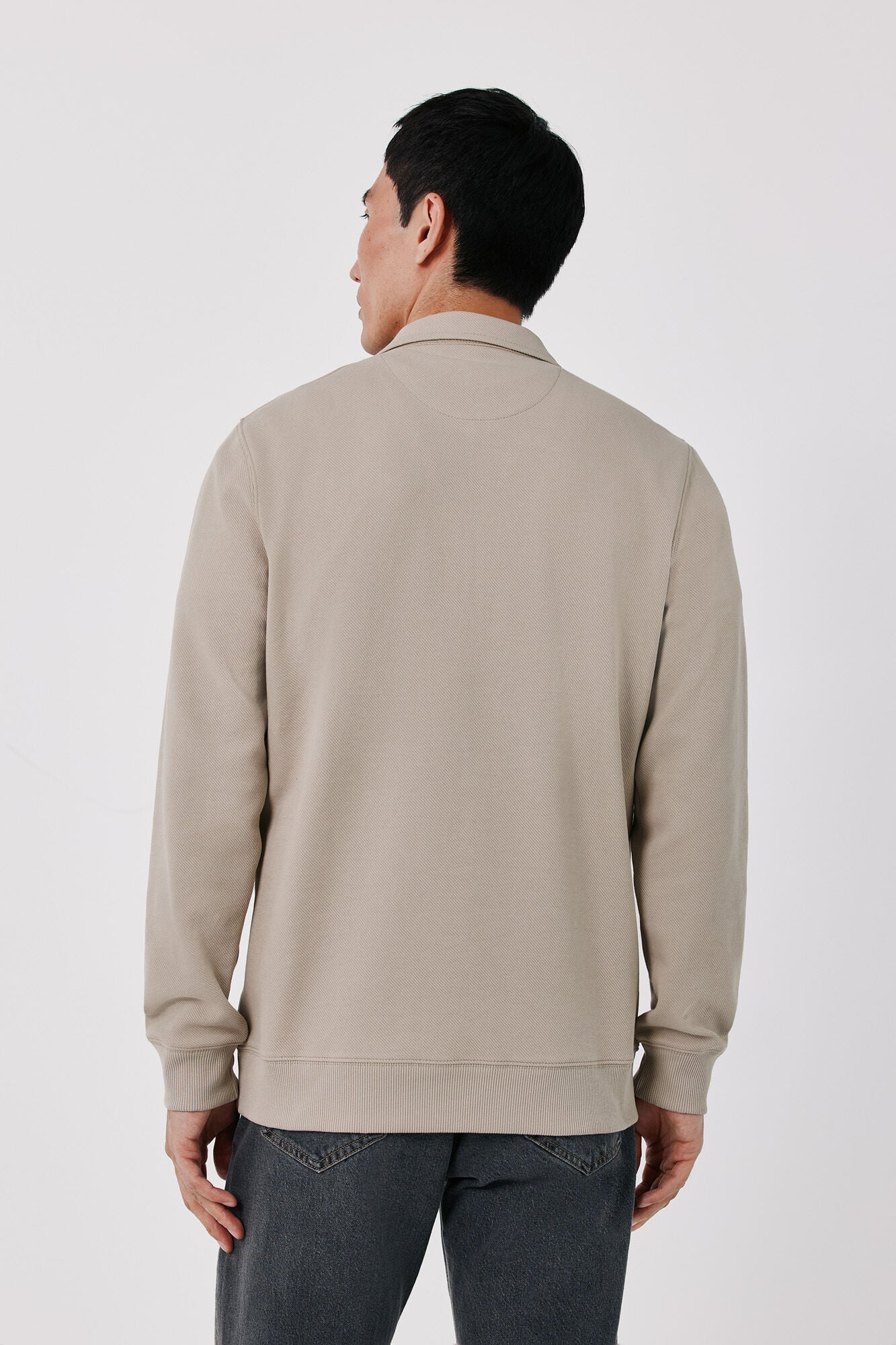 Cortefiel Zip neck sweatshirt Beige