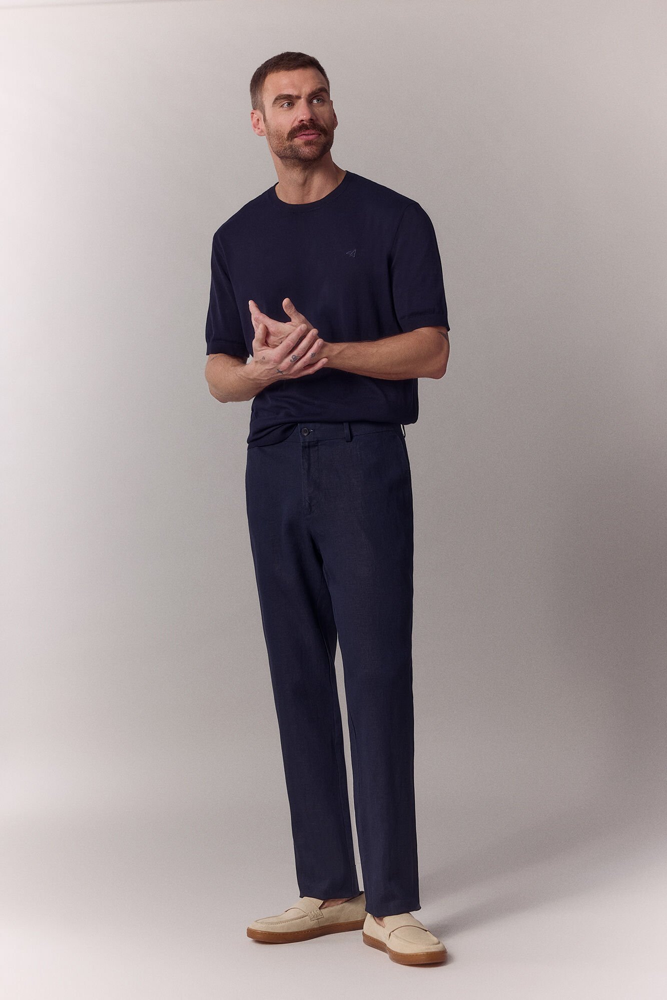 OOTO Cal&ccedil;a de fato coordenado em linho