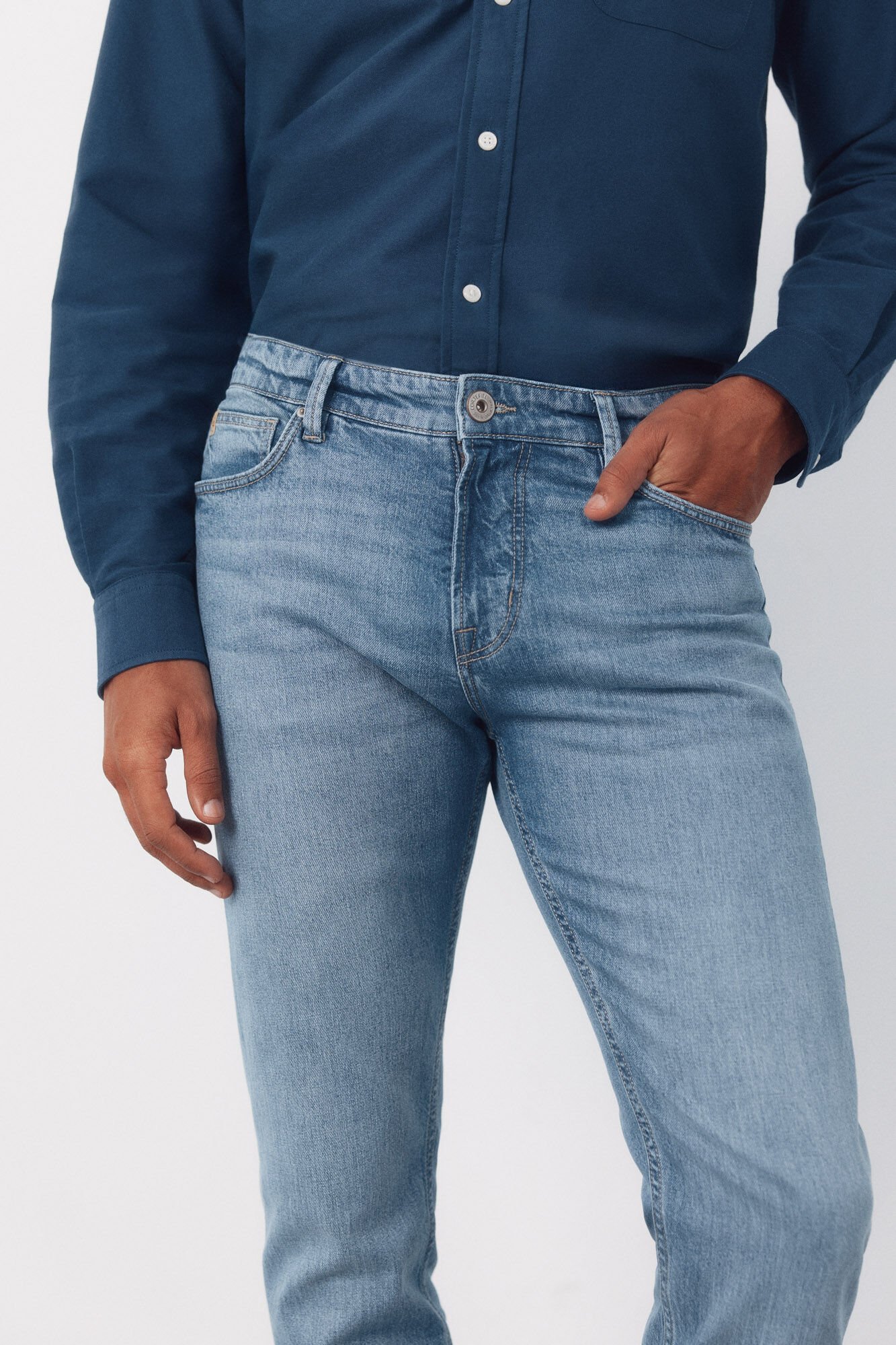 Cortefiel Lightweight slim fit jeans Blue