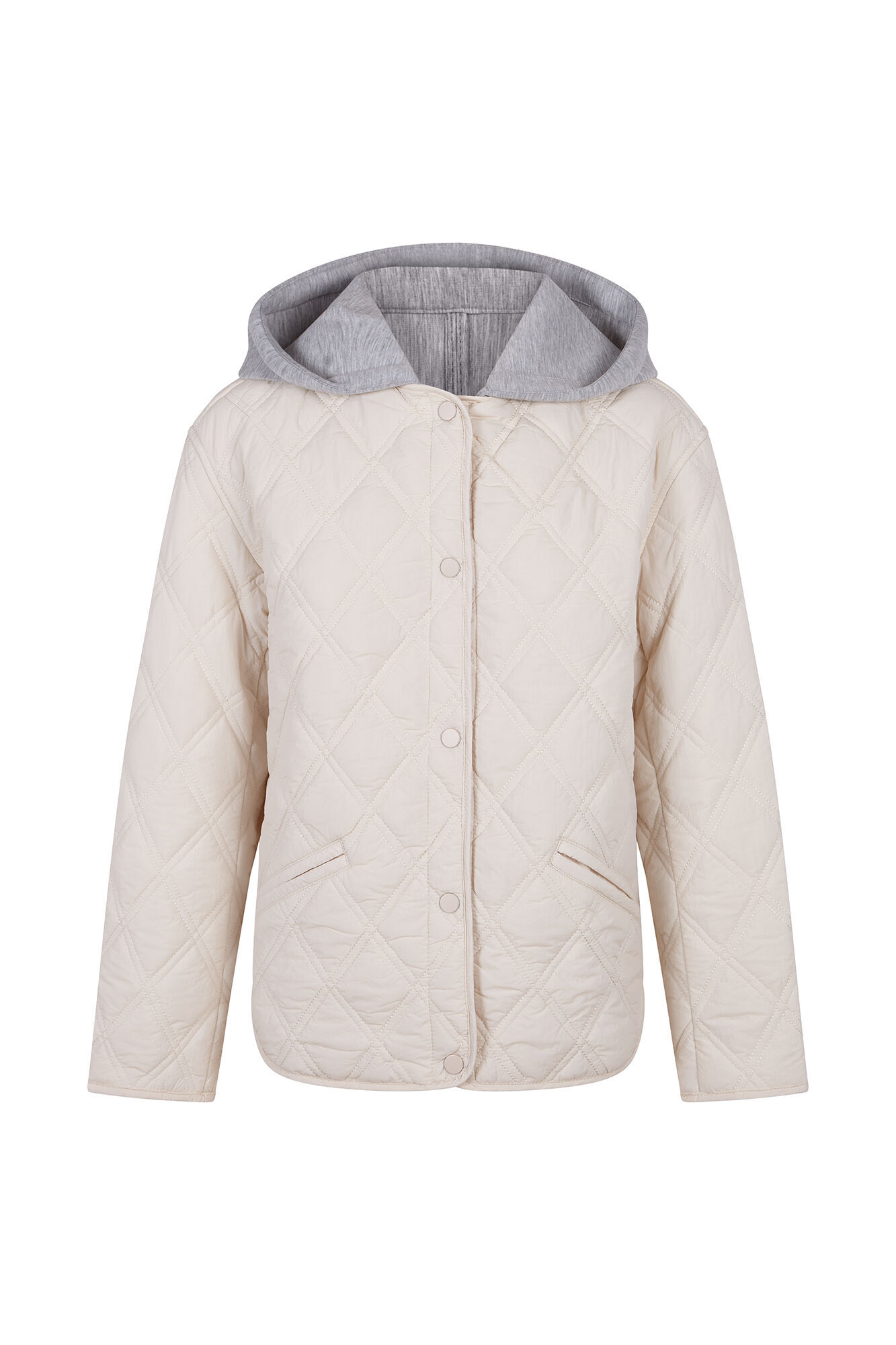 Cortefiel Short hood sweatshirt anorak Ivory