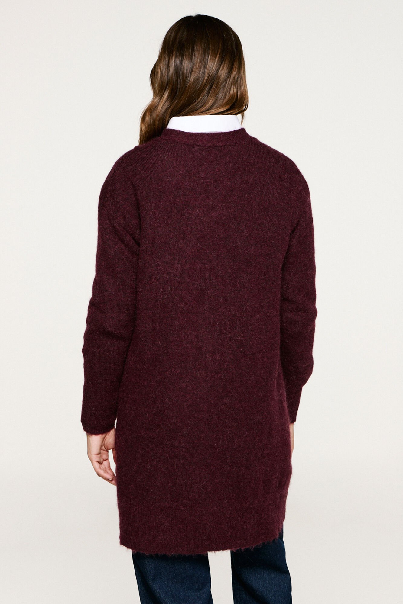 Selected Cardigan longo de alpaca Roxo