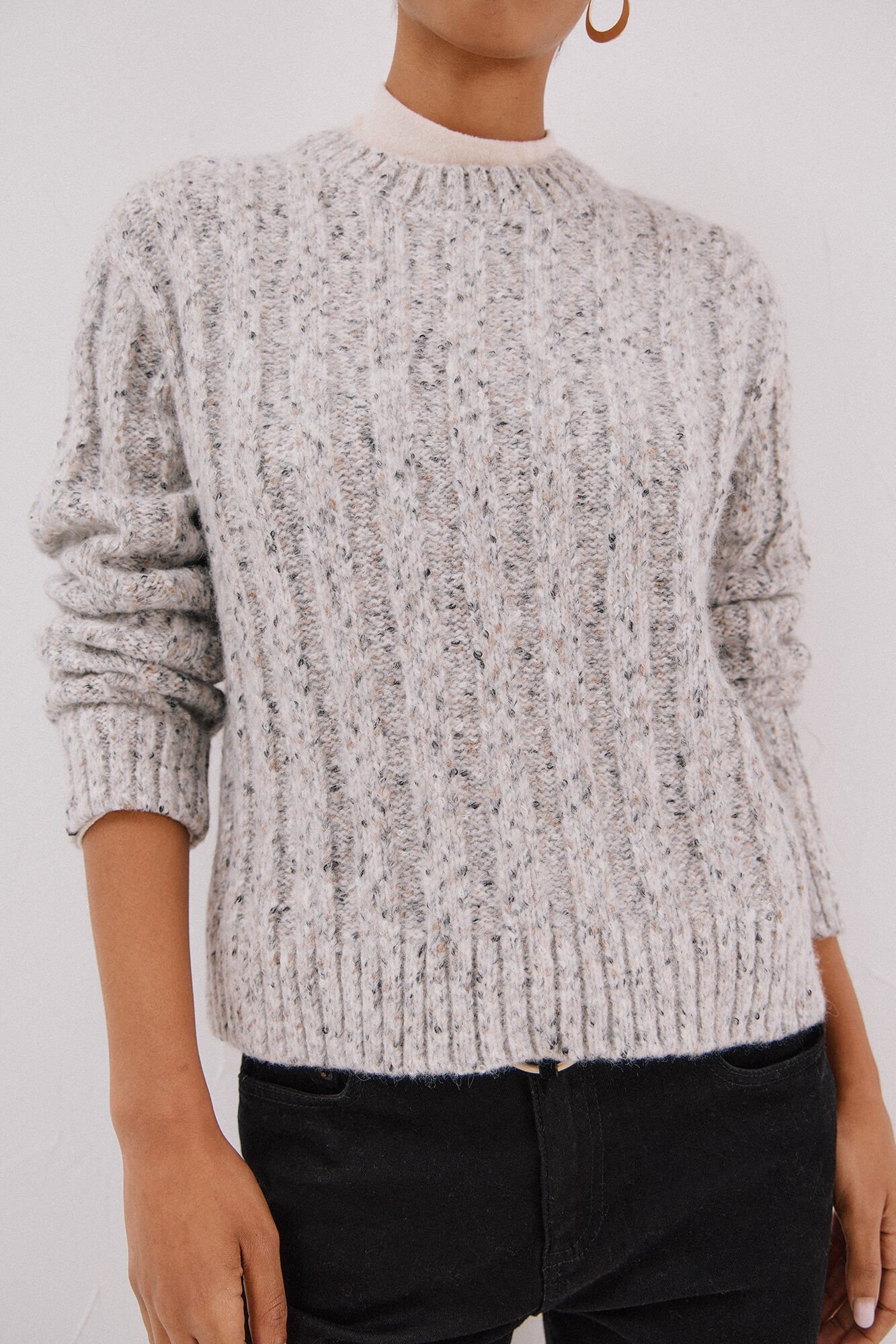 Cortefiel Jersey punto torzales Gris