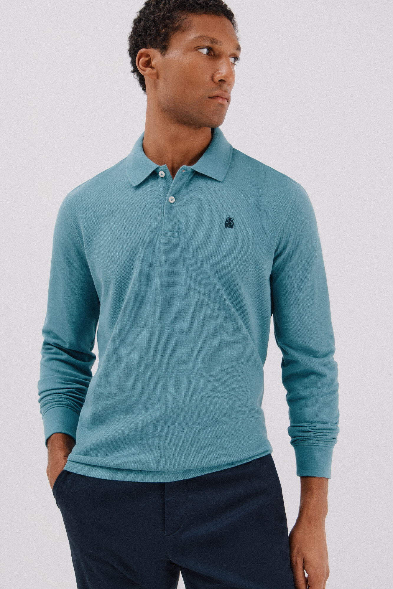 Cortefiel Essential long-sleeved polo shirt