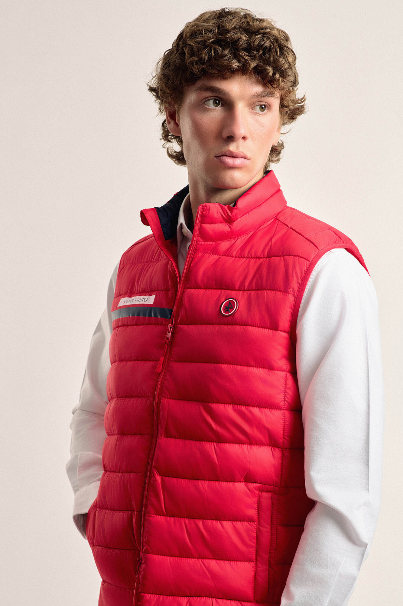 Valecuatro Colete acolchoado vermelho com faixa Valecuatro