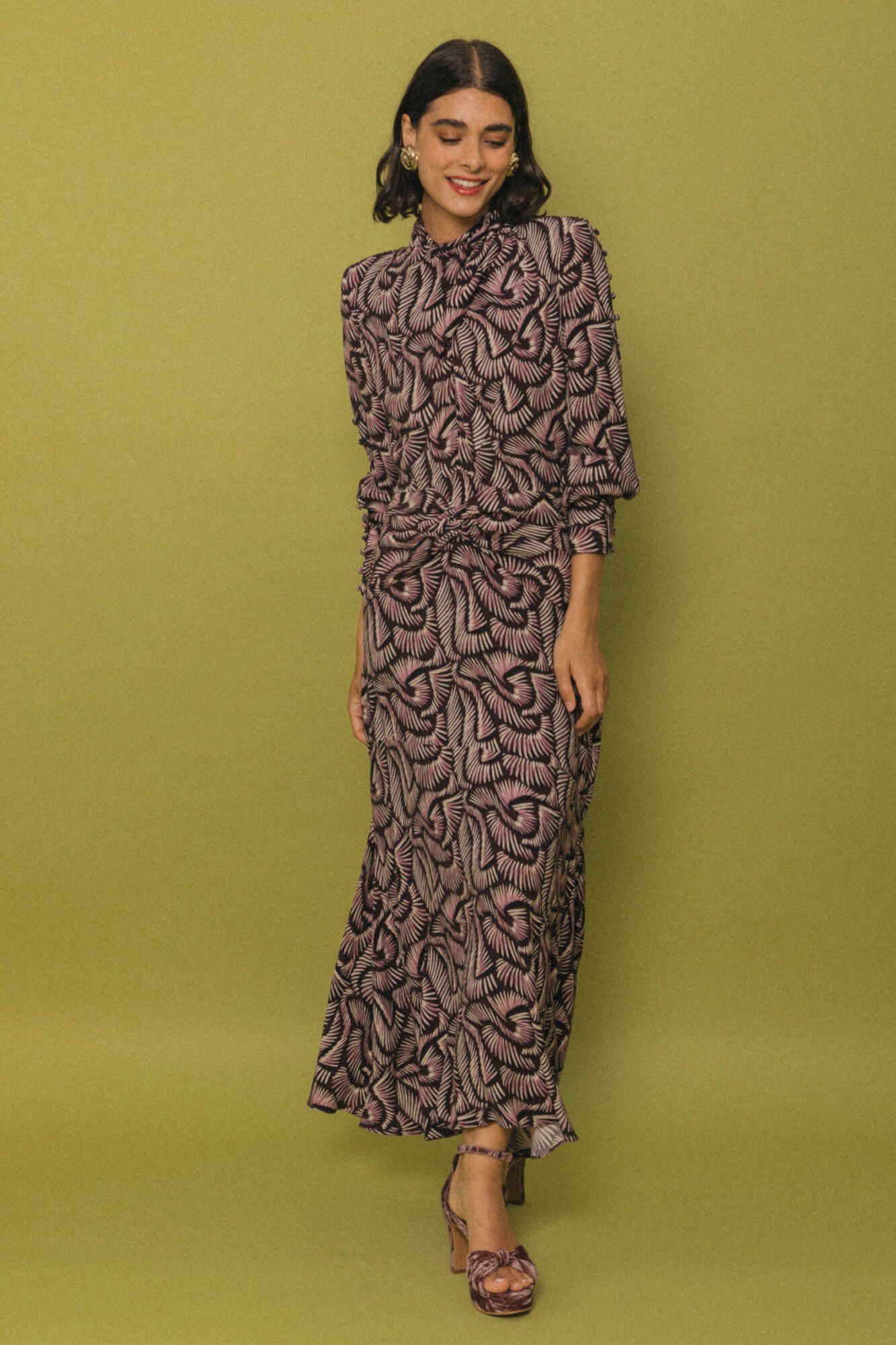 Cherubina Vestido midi Fog