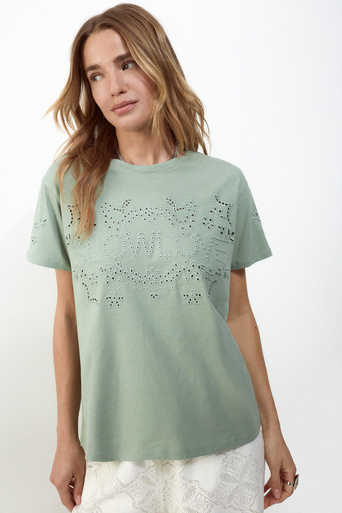 Slowlove Camiseta bordado