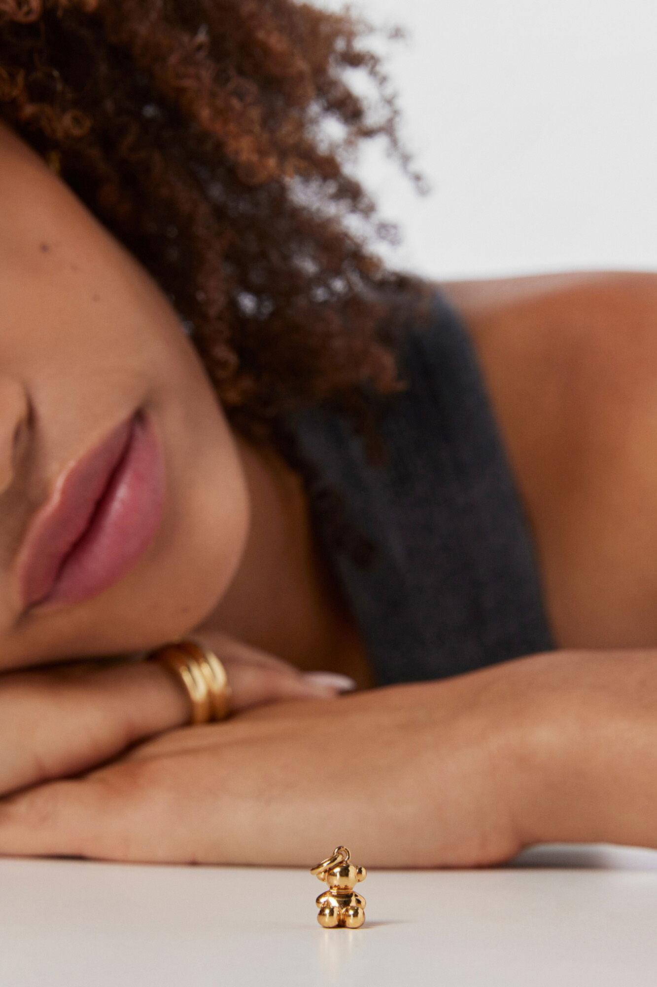 Tous Colgante oso de plata vermeil Amarillo