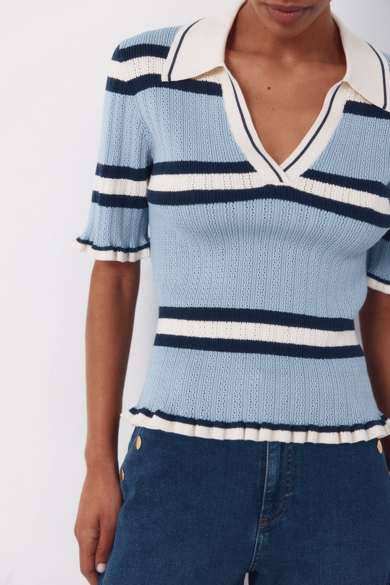 Cortefiel Striped polo jumper