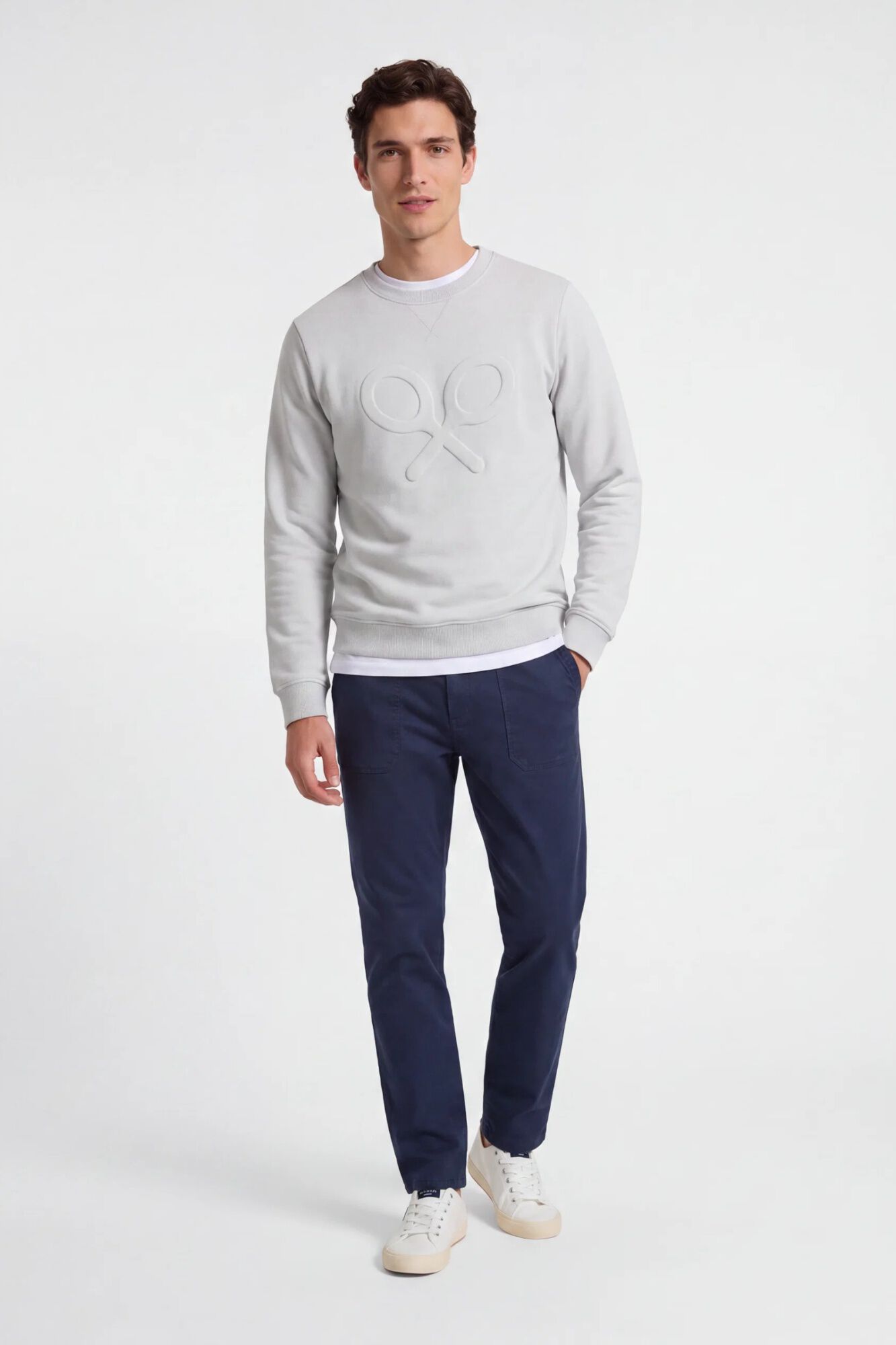 Silbon Sweatshirt cl&aacute;ssica com logo em relevo