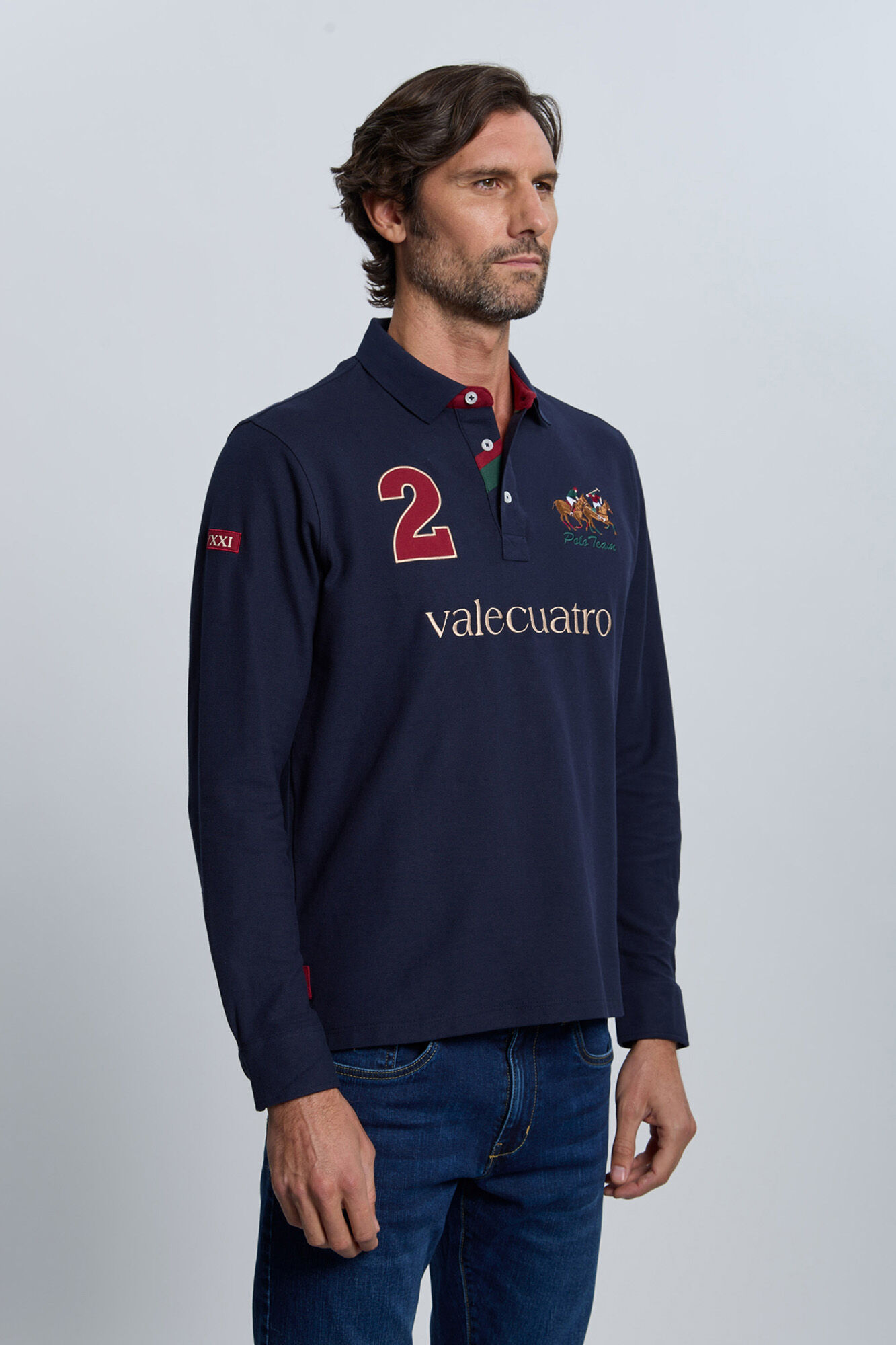 Valecuatro Polo azul marinho modelo cavalo Azul