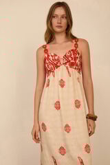 Meisie Printed long dress Printed white