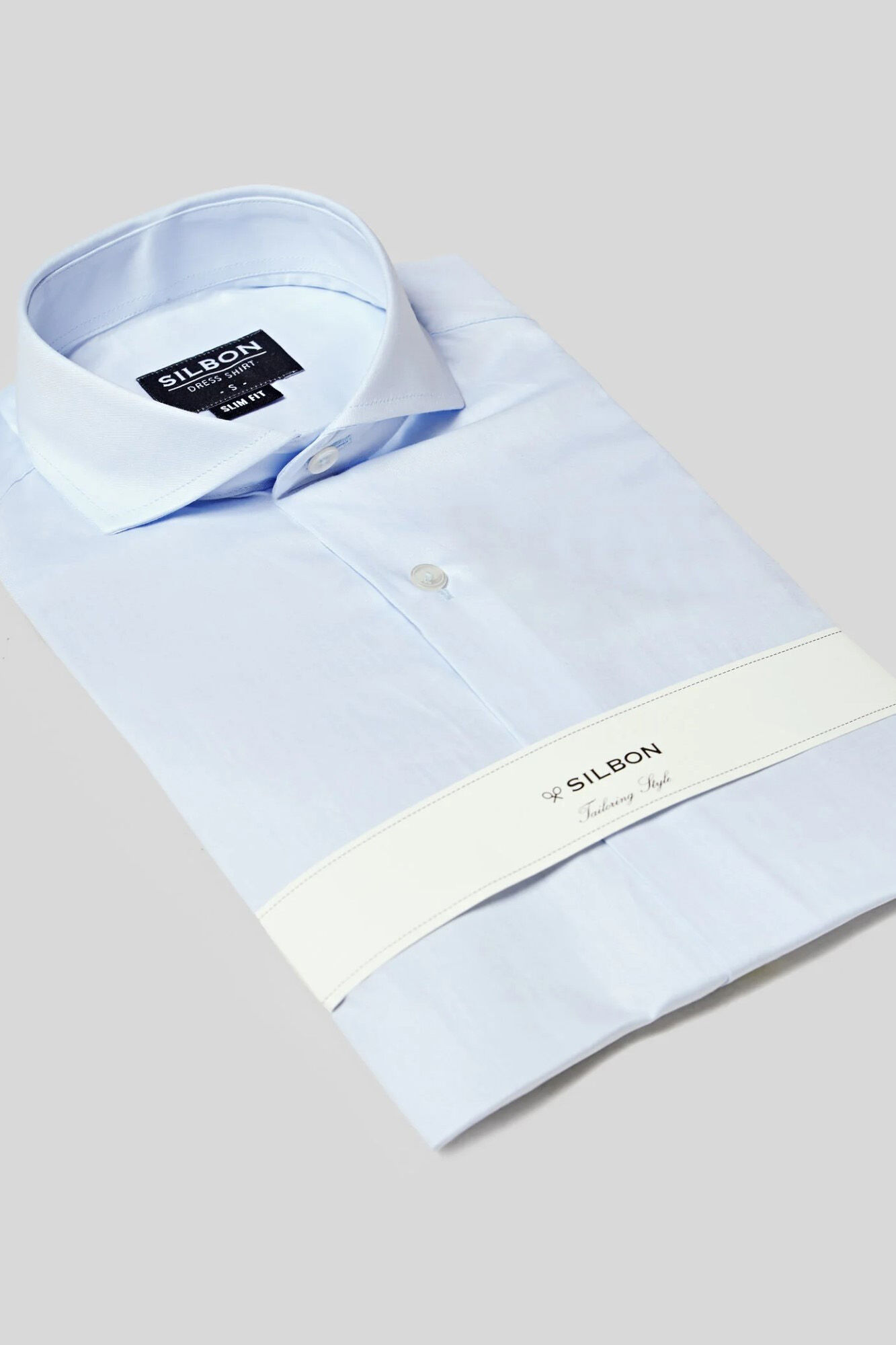 Silbon Camisa de vestir punho simples Azul