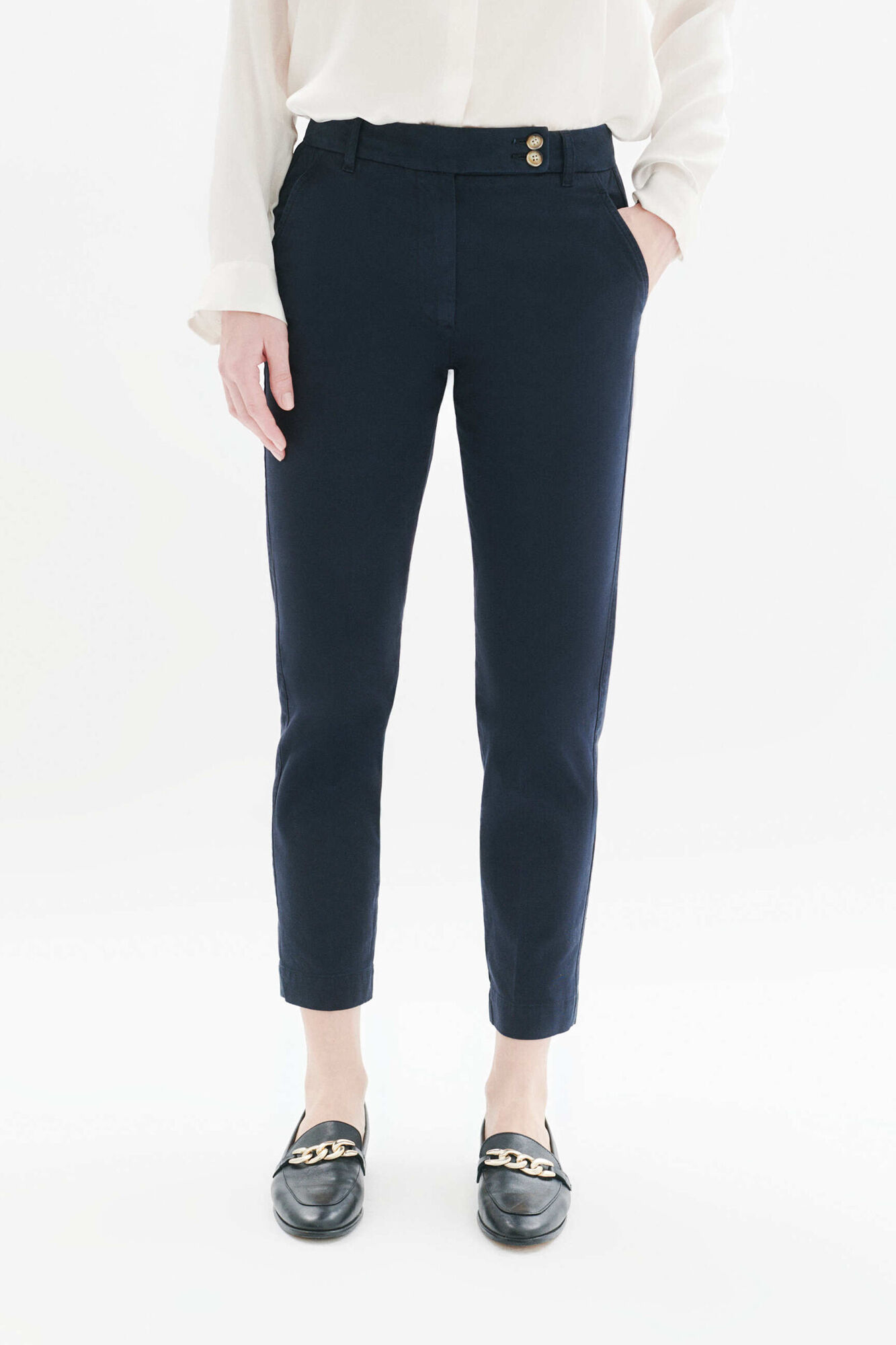 Caroll Trousers with button detail Navy