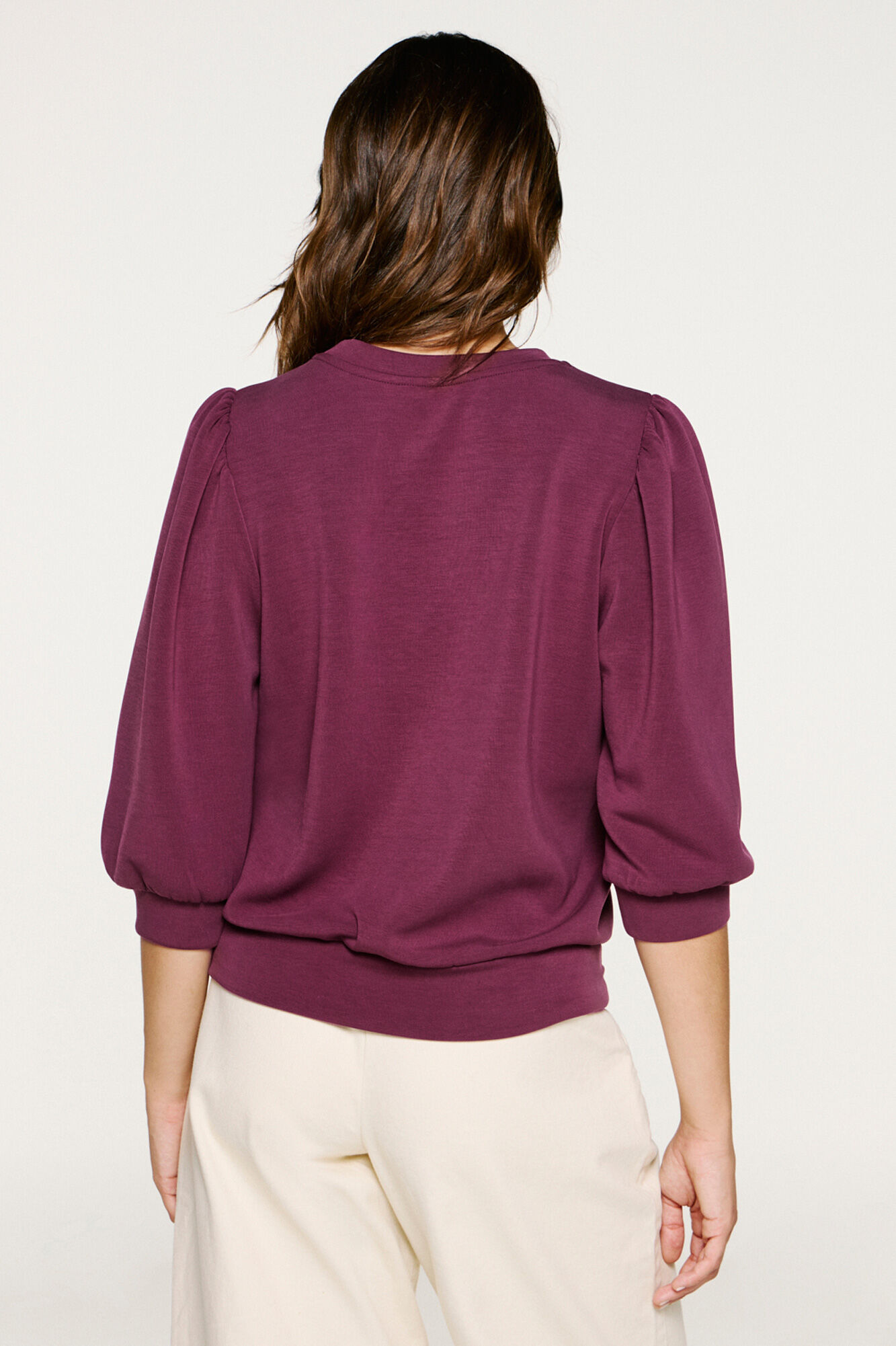 Selected Top manga bufante Roxo