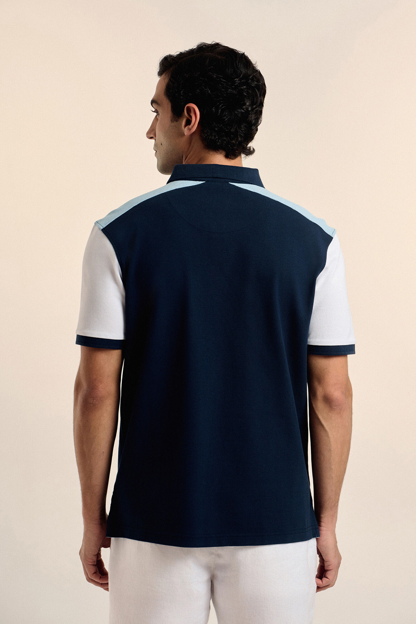 Valecuatro Tricolor polo shirt Navy