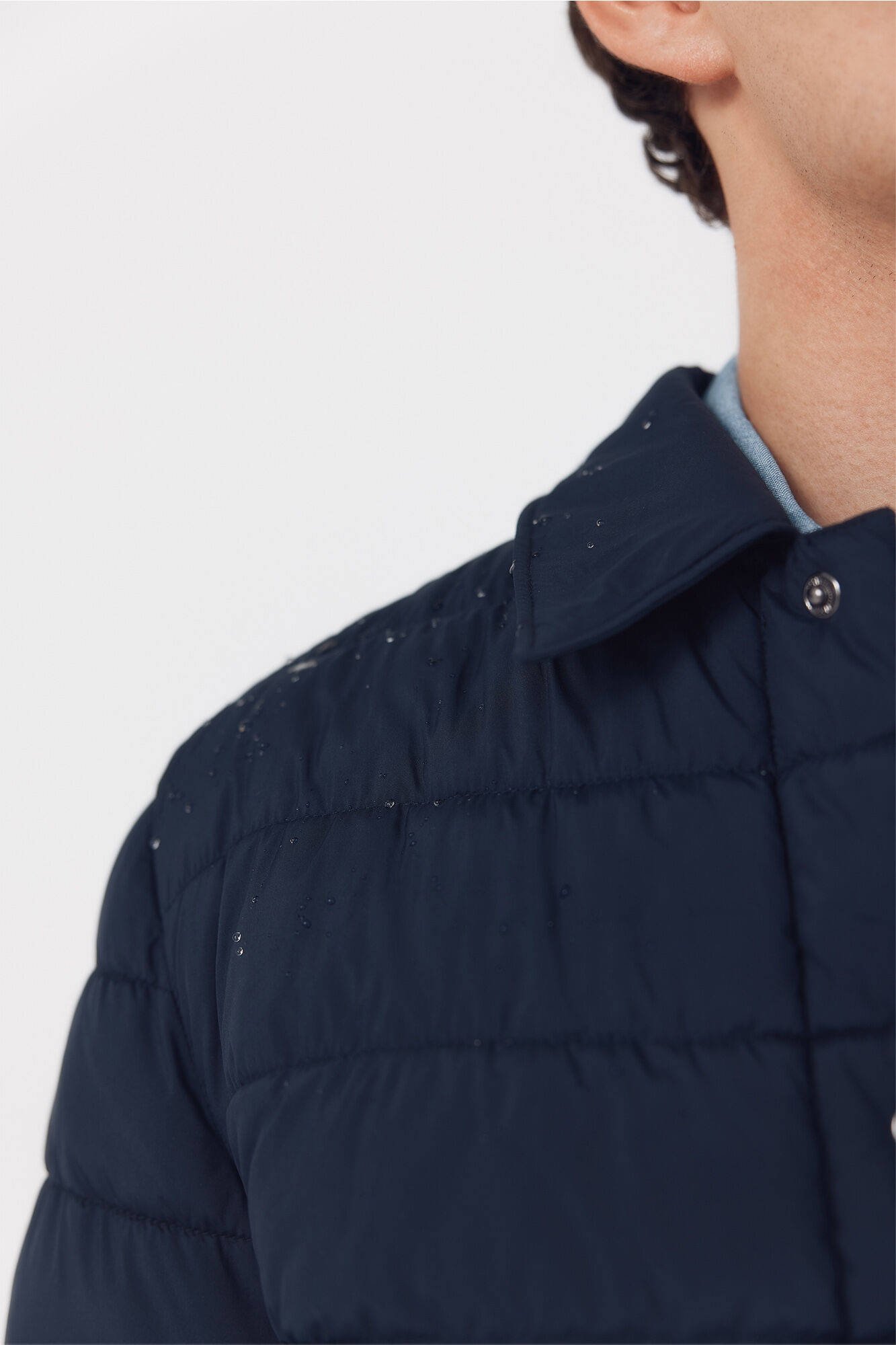 Cortefiel Ultralight quilted overshirt Navy