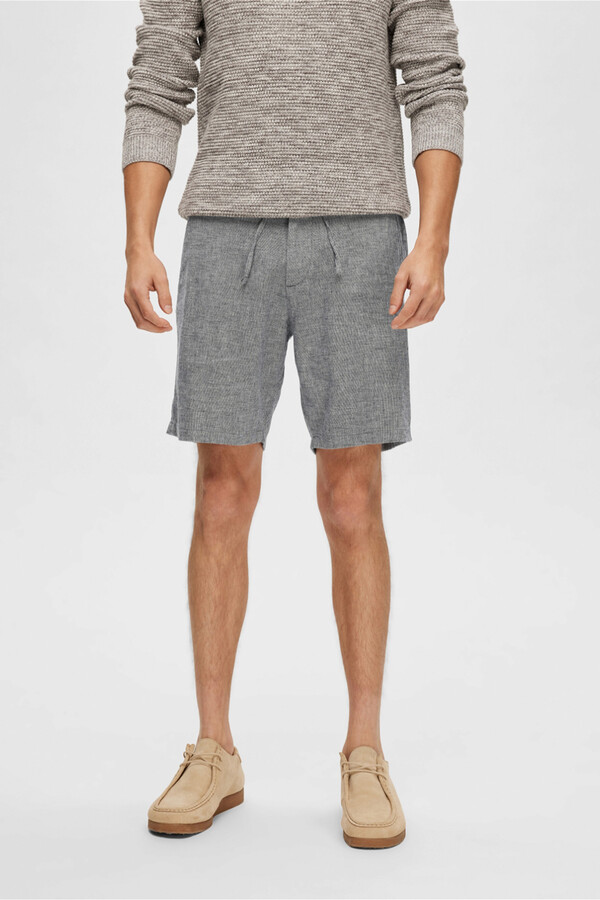 Cortefiel Short chinos made with linen and organic cotton. Grey