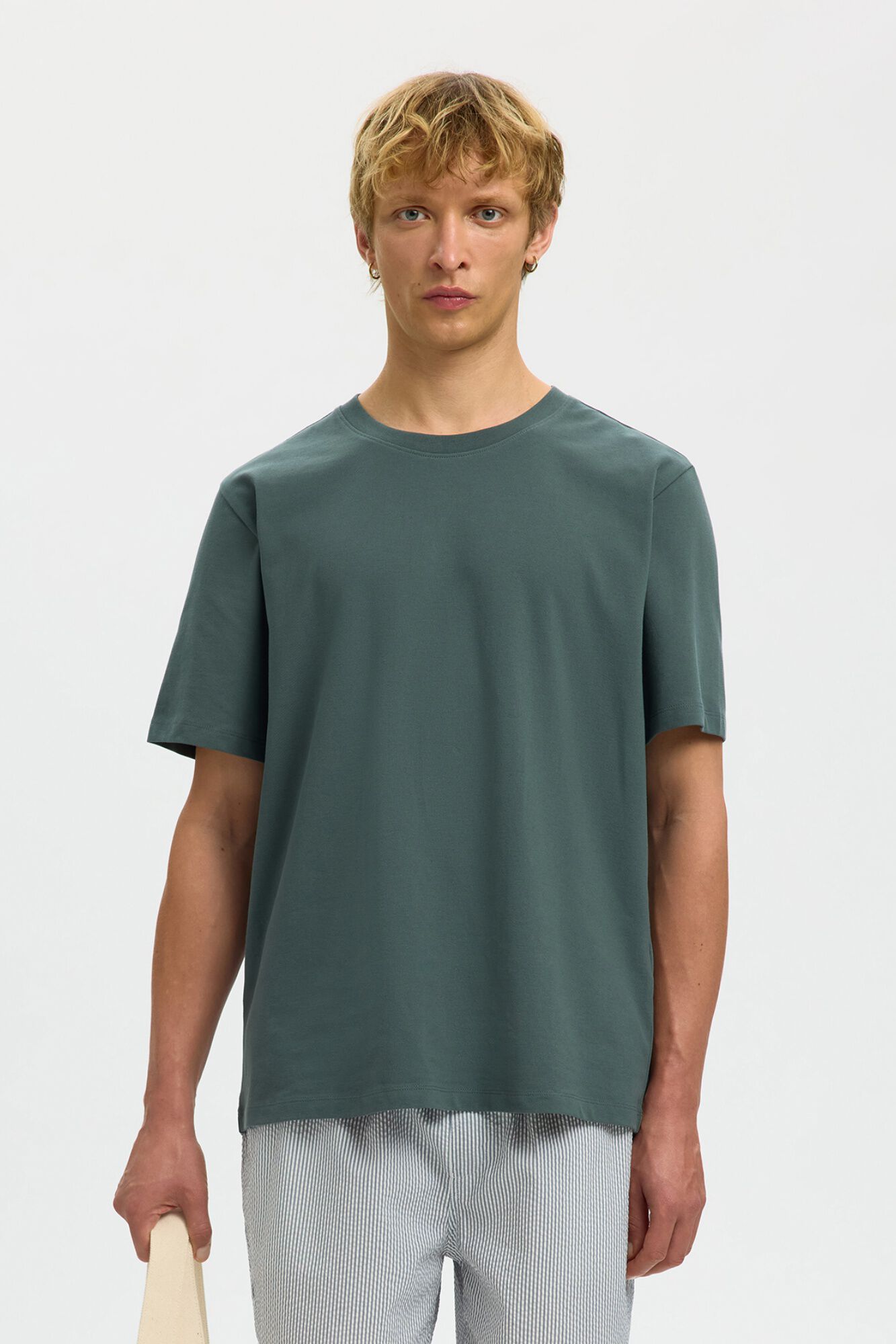 Selected Basic short sleeve T-shirt Dark green