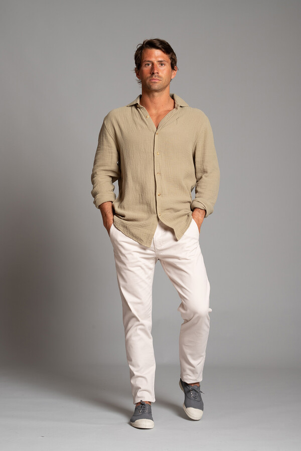 nude dress shirt men Mens Classic Fit Spread Collar Dress Shirt in Taupe, 18-18.5-32-33 / Taupe