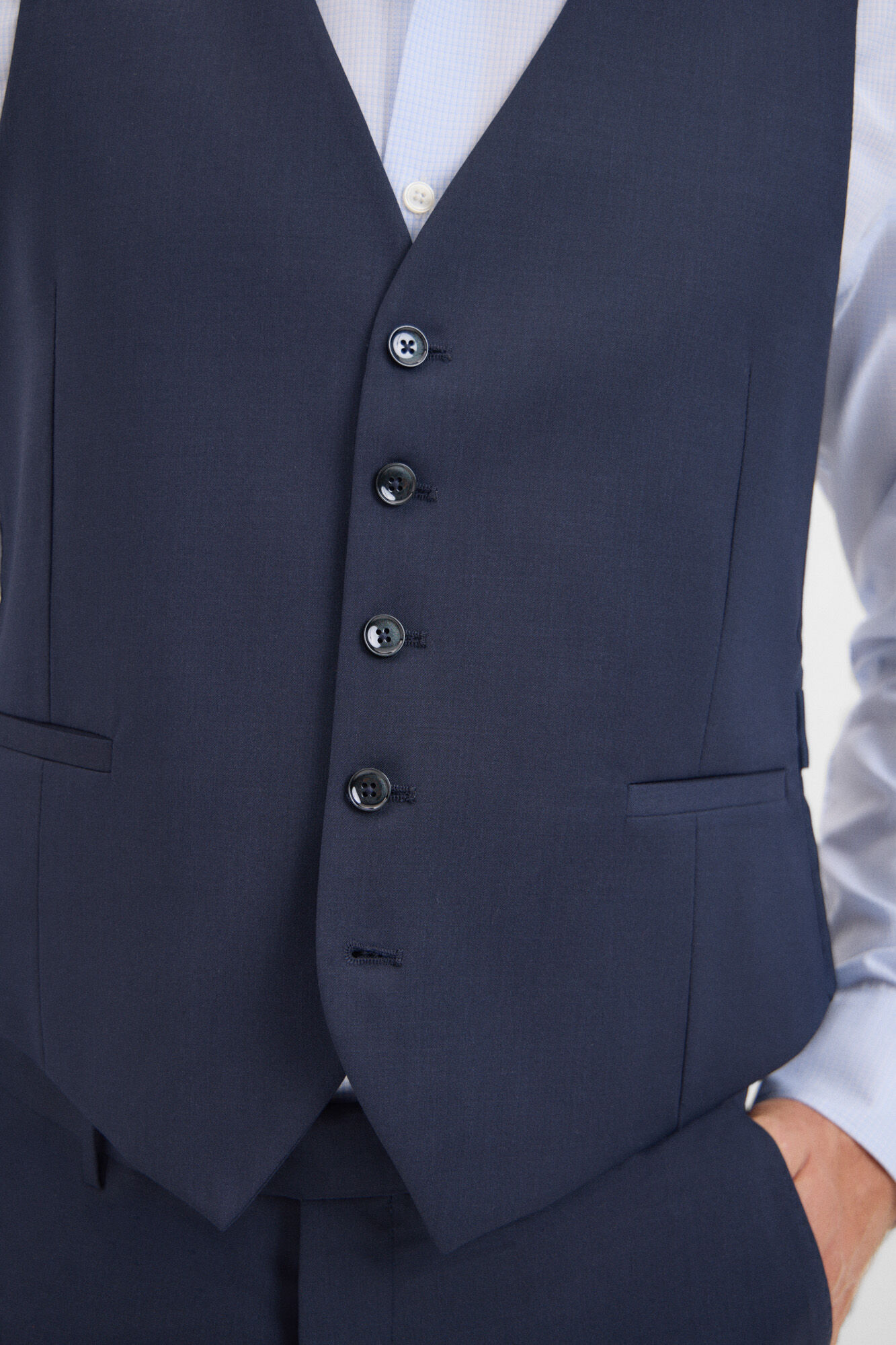 Cortefiel Chaleco liso marino slim fit Azul marino