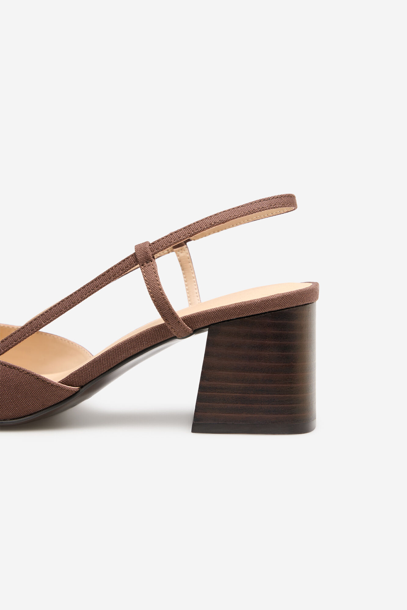 Cortefiel Backless heeled shoe Brown