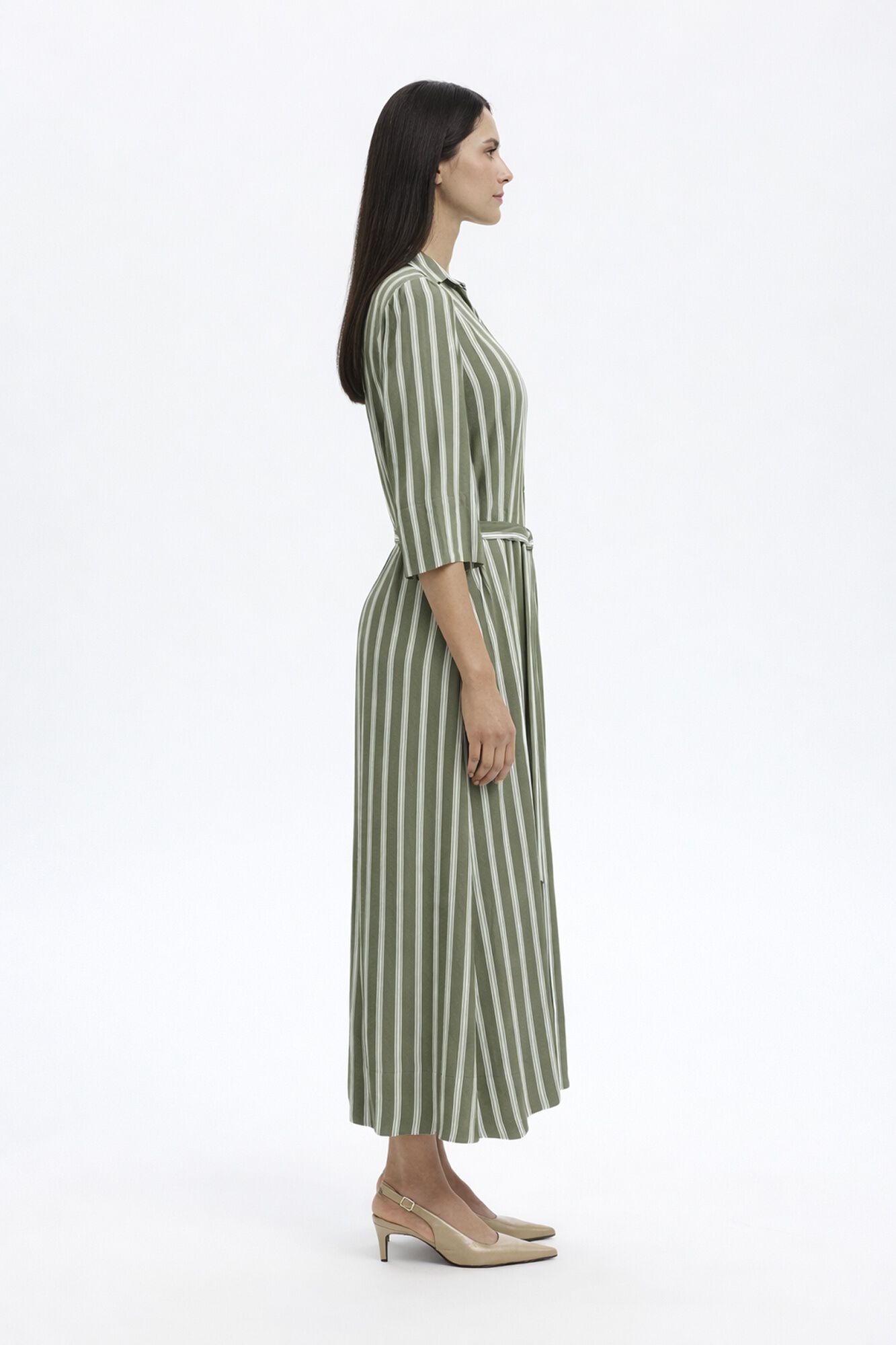 Selected Vestido comprido estampado Verde