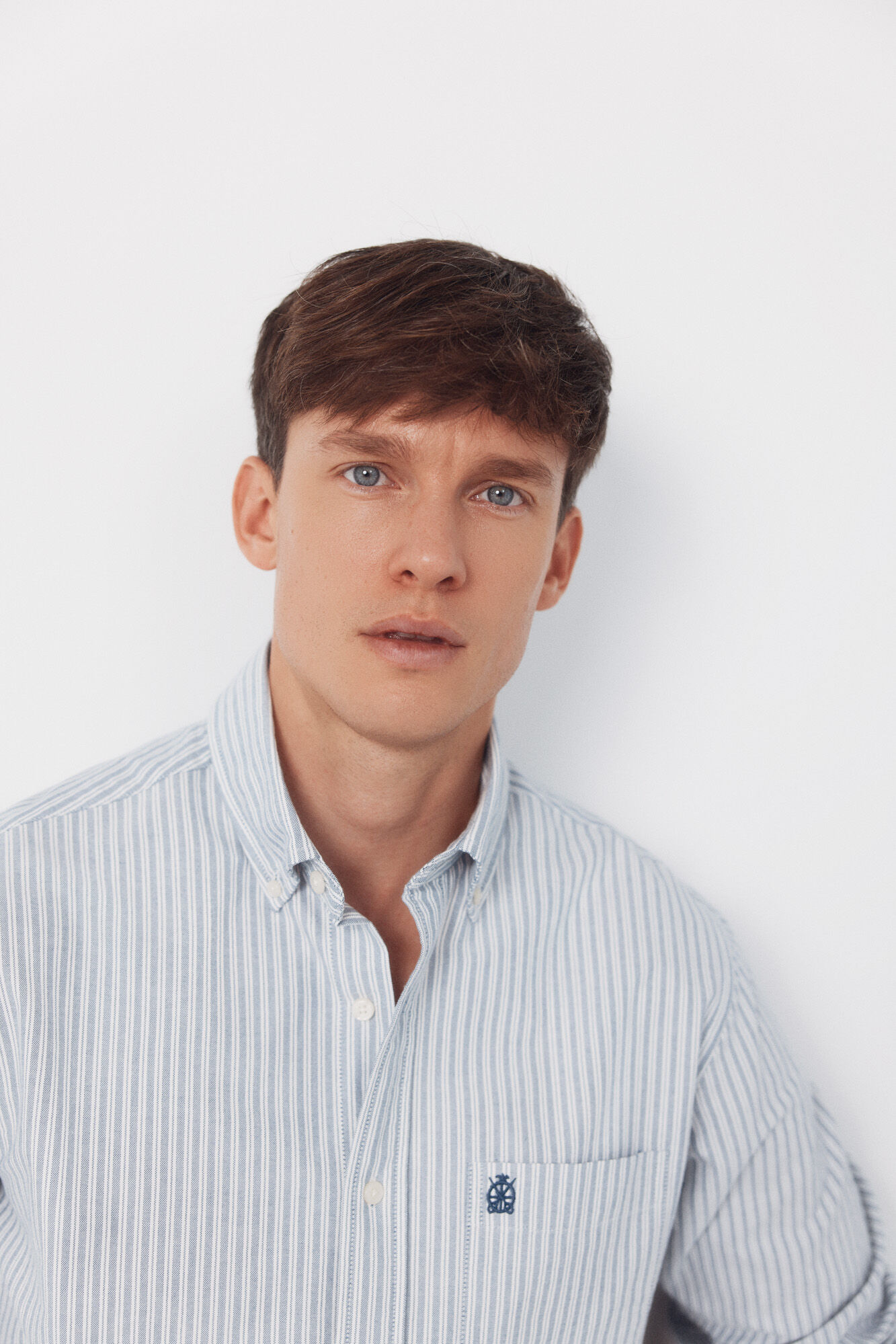 Cortefiel Striped oxford shirt Navy