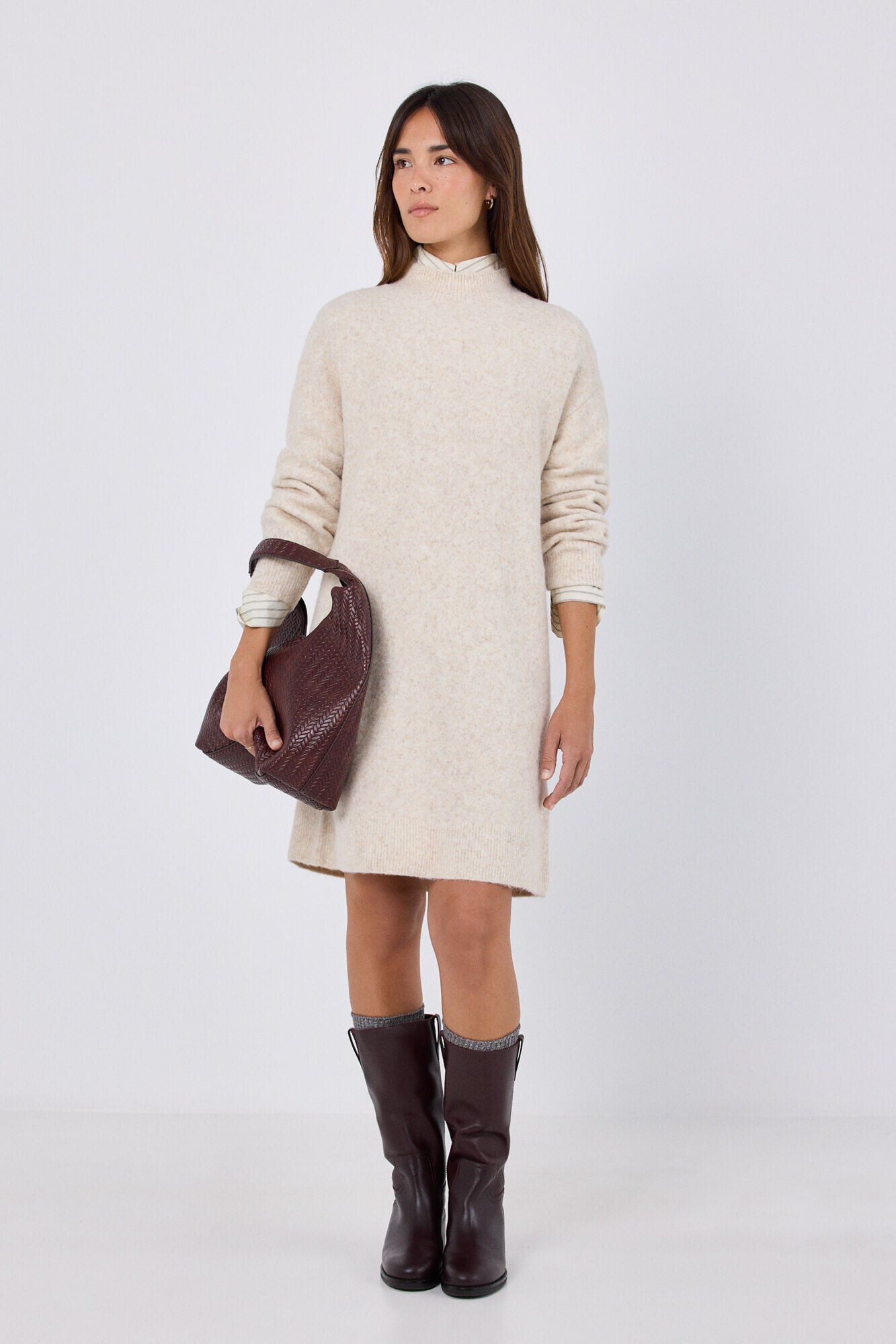 Cortefiel Leather heel boot