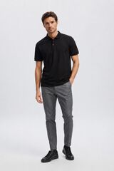 Selected Polo b&aacute;sico em piqu&eacute; Preto