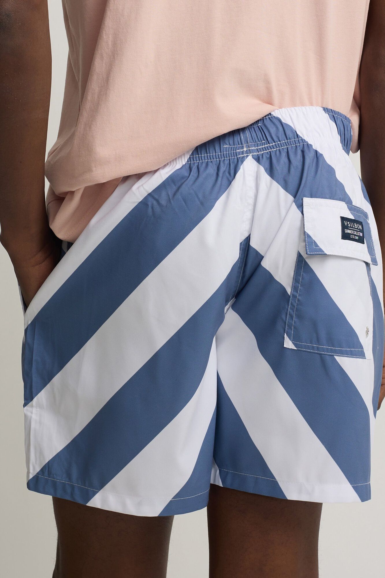 Silbon Ba&ntilde;ador franjas Estampado azul
