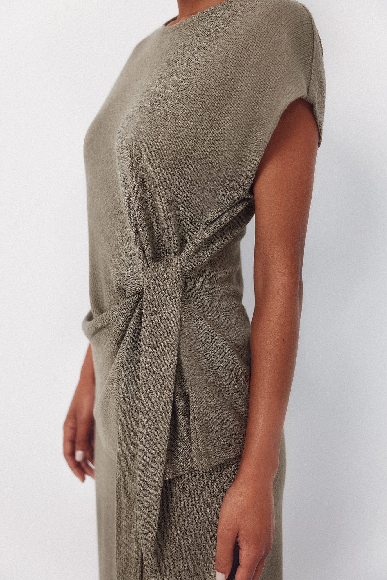 Cortefiel Jersey-knit skirt Kaki