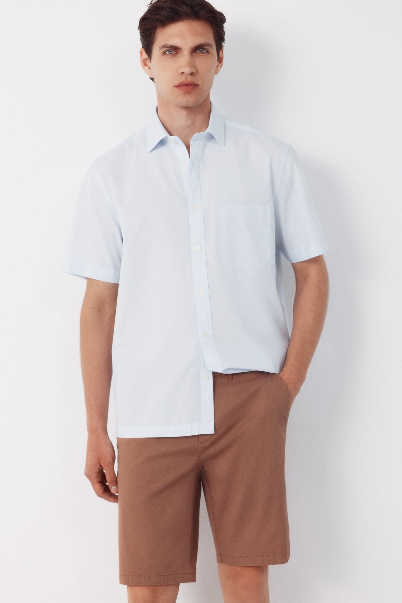 Cortefiel Printed chino Bermuda shorts Camel