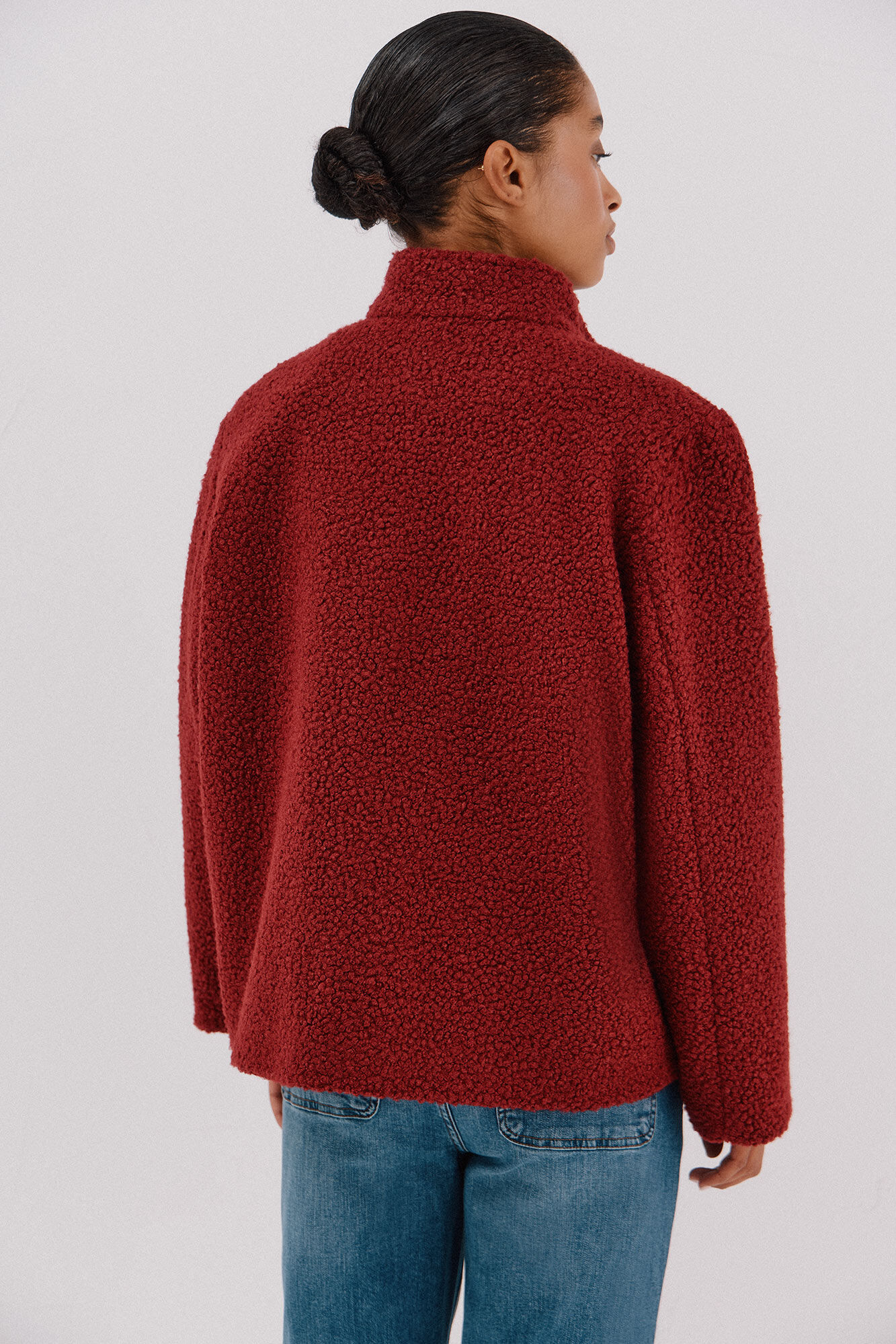 Cortefiel Short jacket made of soft fabric Maroon