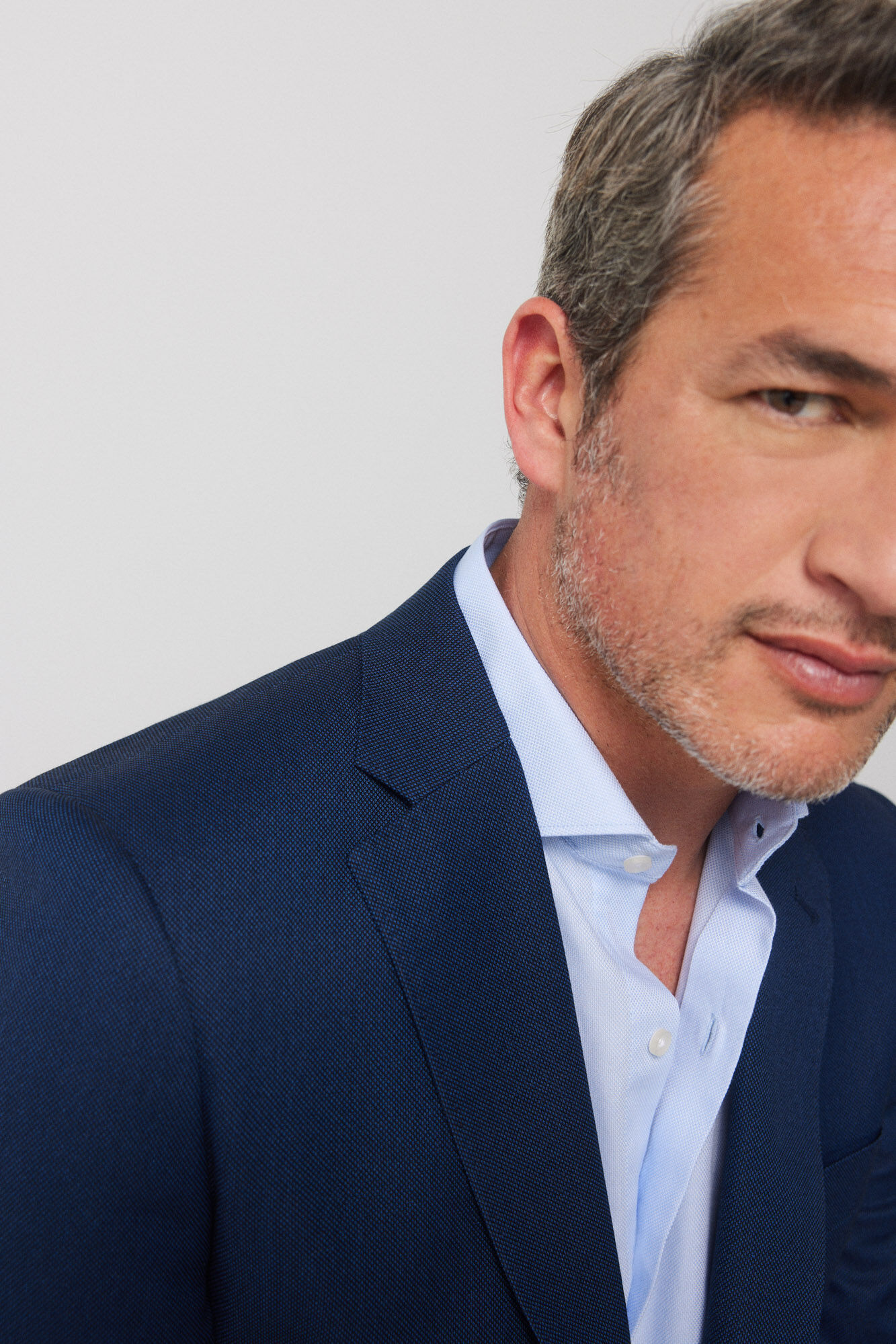 Cortefiel Birdseye weave suit blazer series XXI Blue