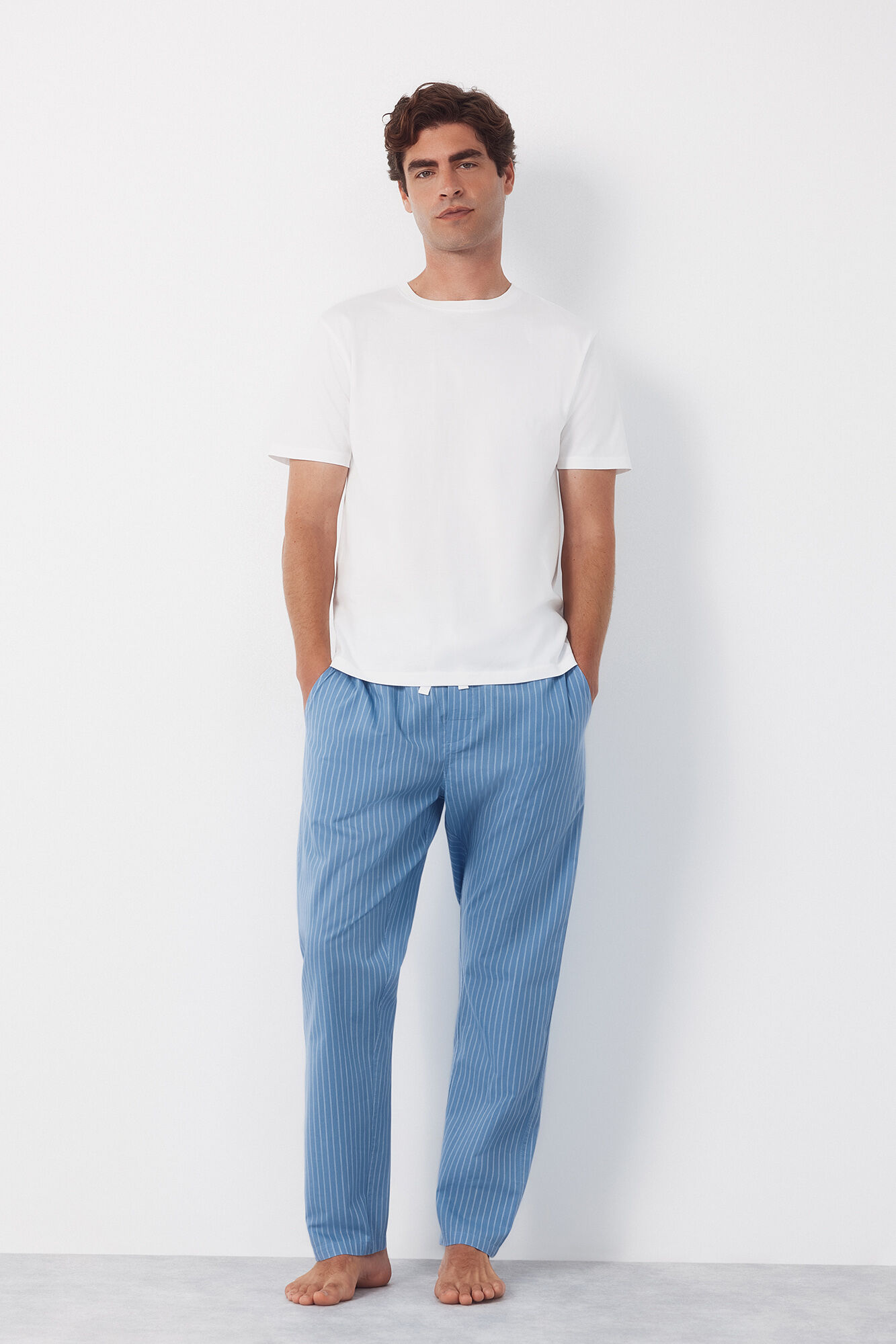 Cortefiel Jersey-knit and fabric pyjama set