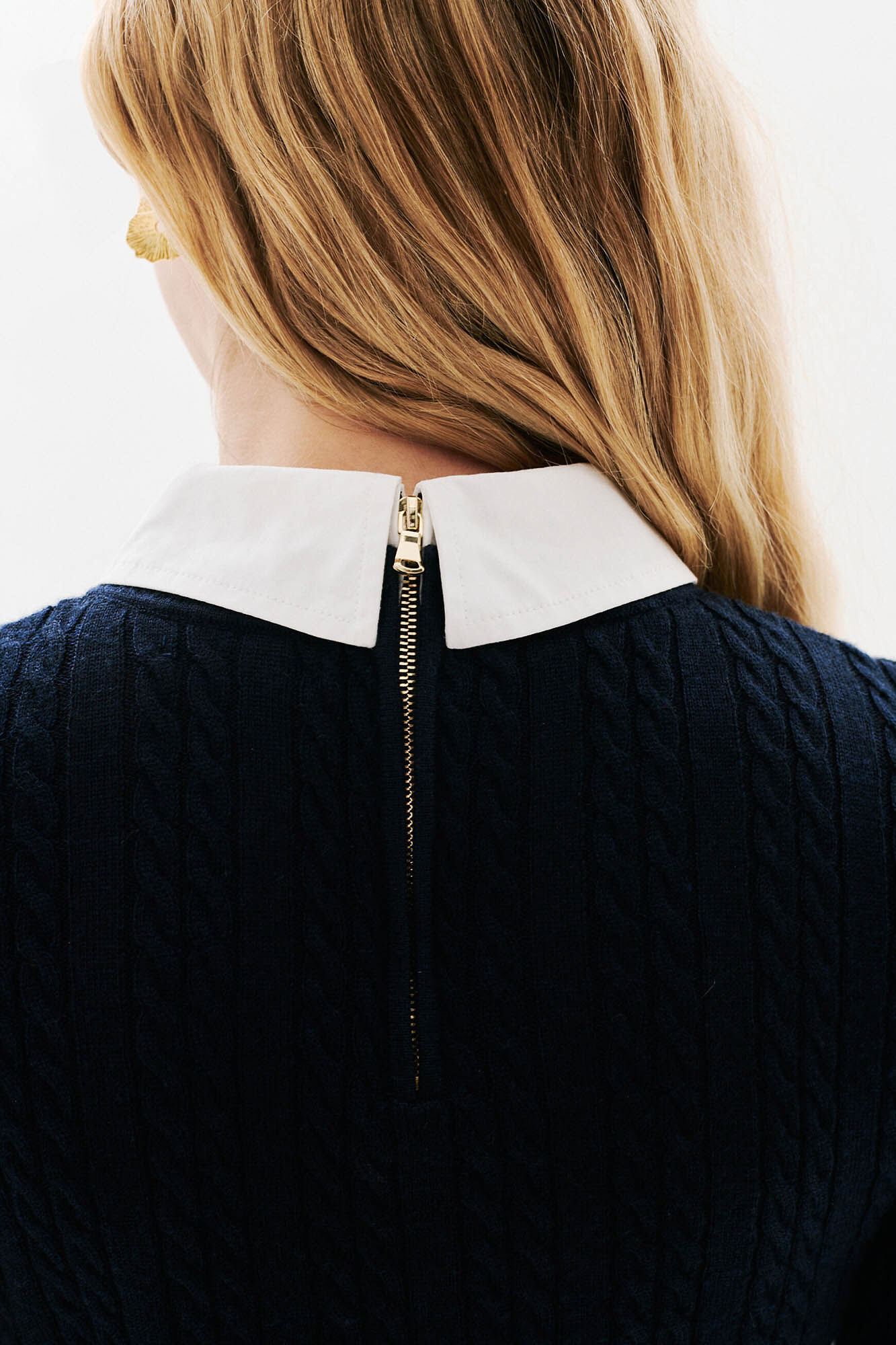 Caroll Jersey cuello camisa Azul marino