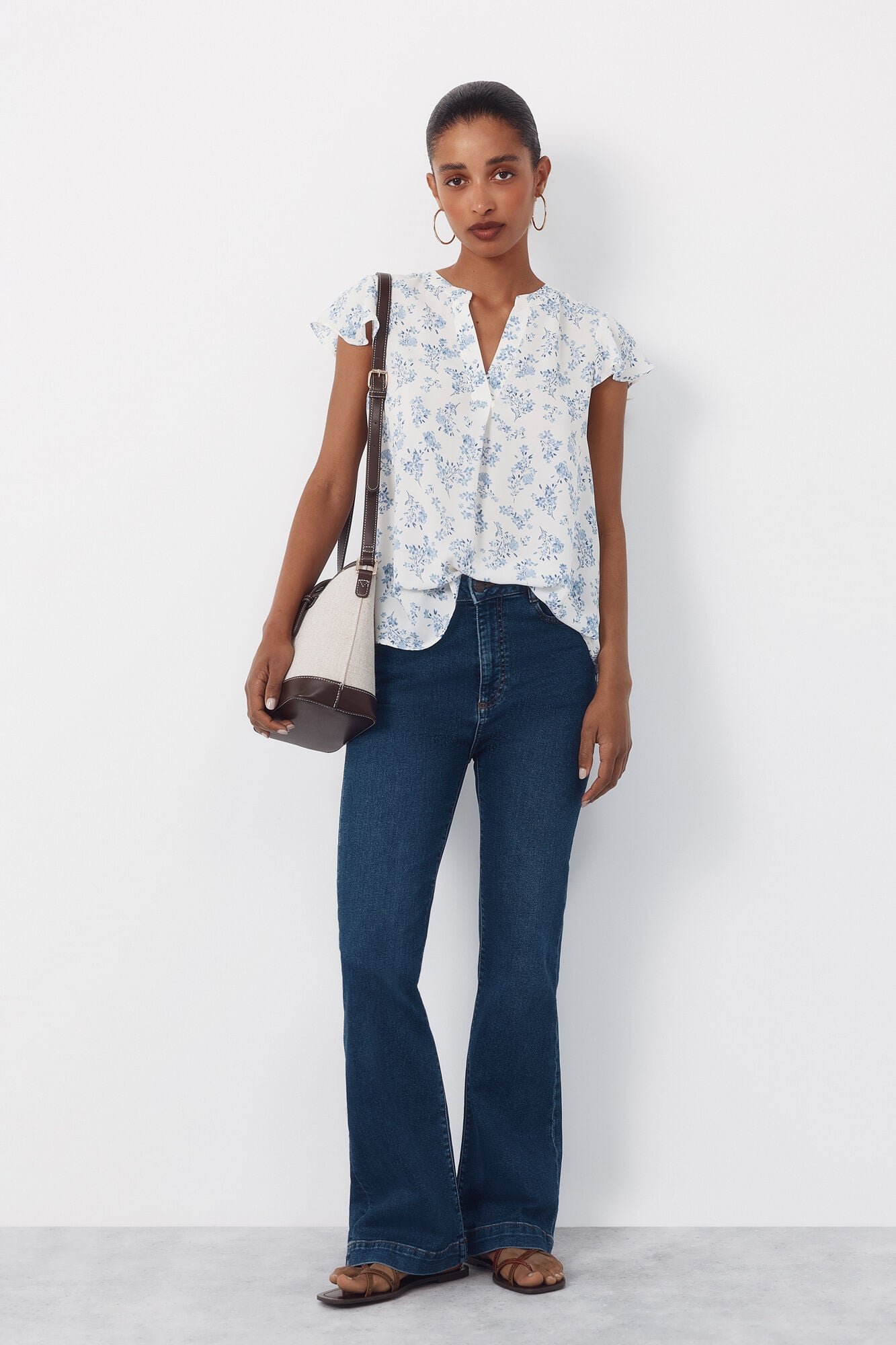 Cortefiel Rustic fabric shoulder bag