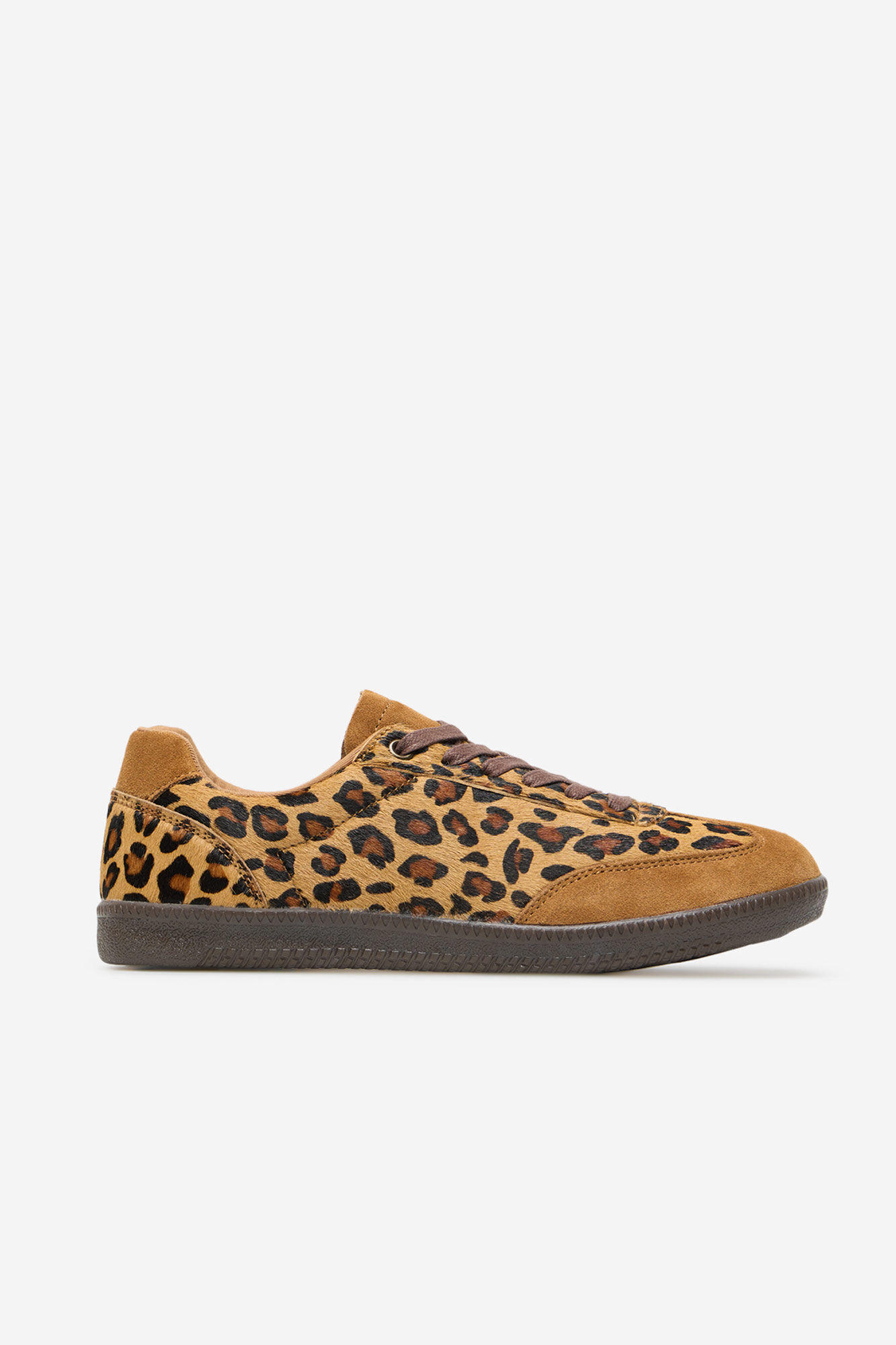 Cortefiel Leopard leather trainers Printed brown