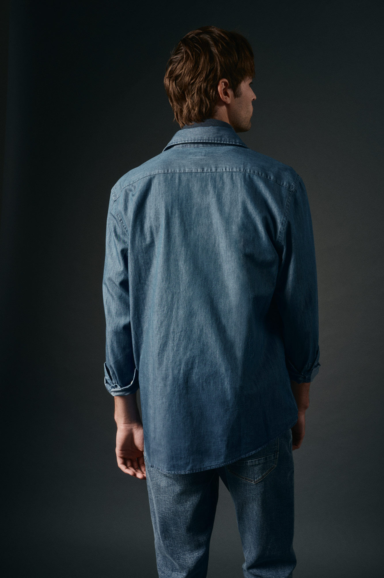 OOTO Camisa de ganga Azul