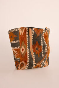 Slowlove Bolsa de compras jacquard marrom