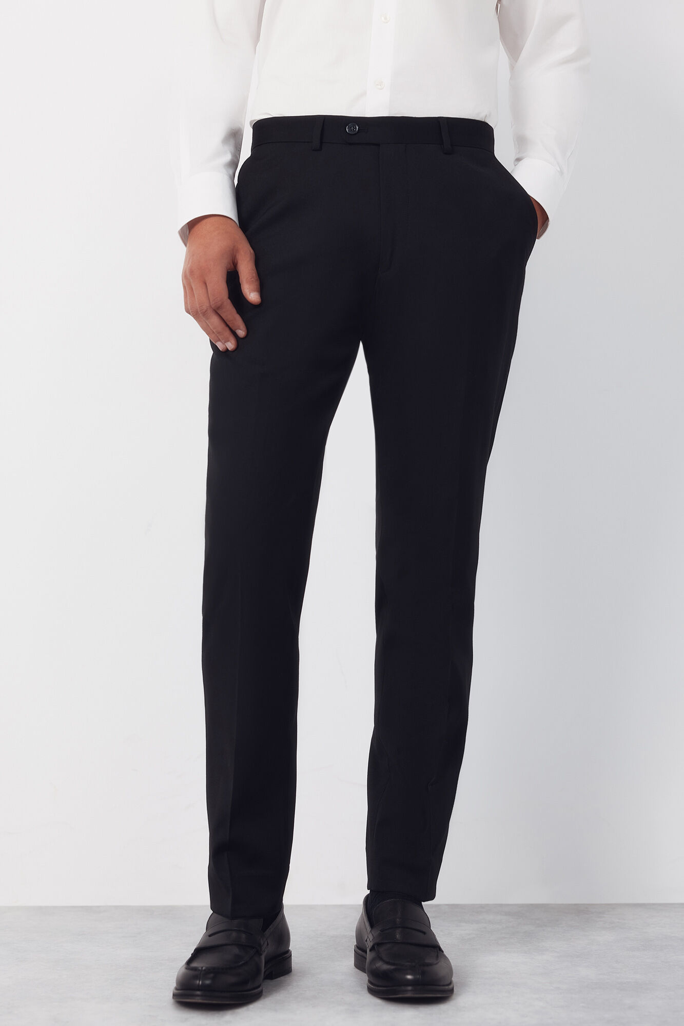 Cortefiel Black structured trousers Serie XXI