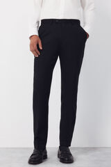 Cortefiel Black structured trousers Serie XXI Black