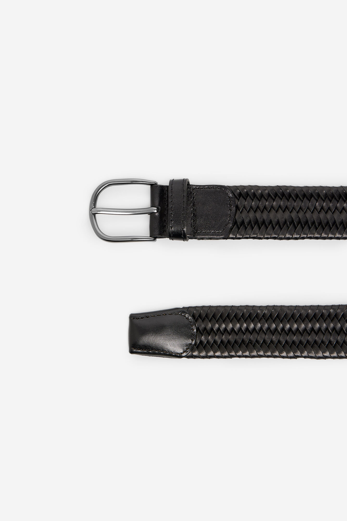 Cortefiel Elastic braided belt Black