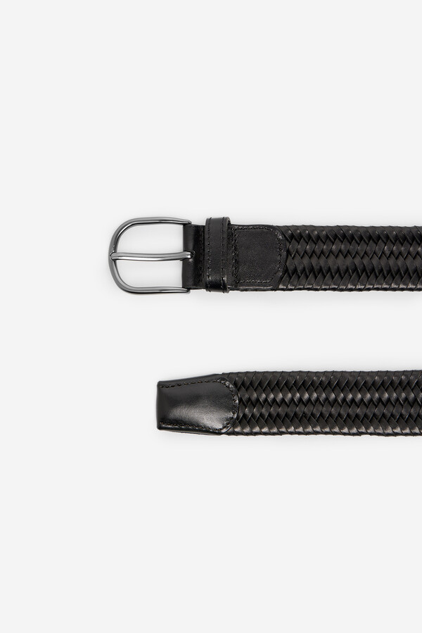 Cortefiel Cinturón trenzado elastico Negro