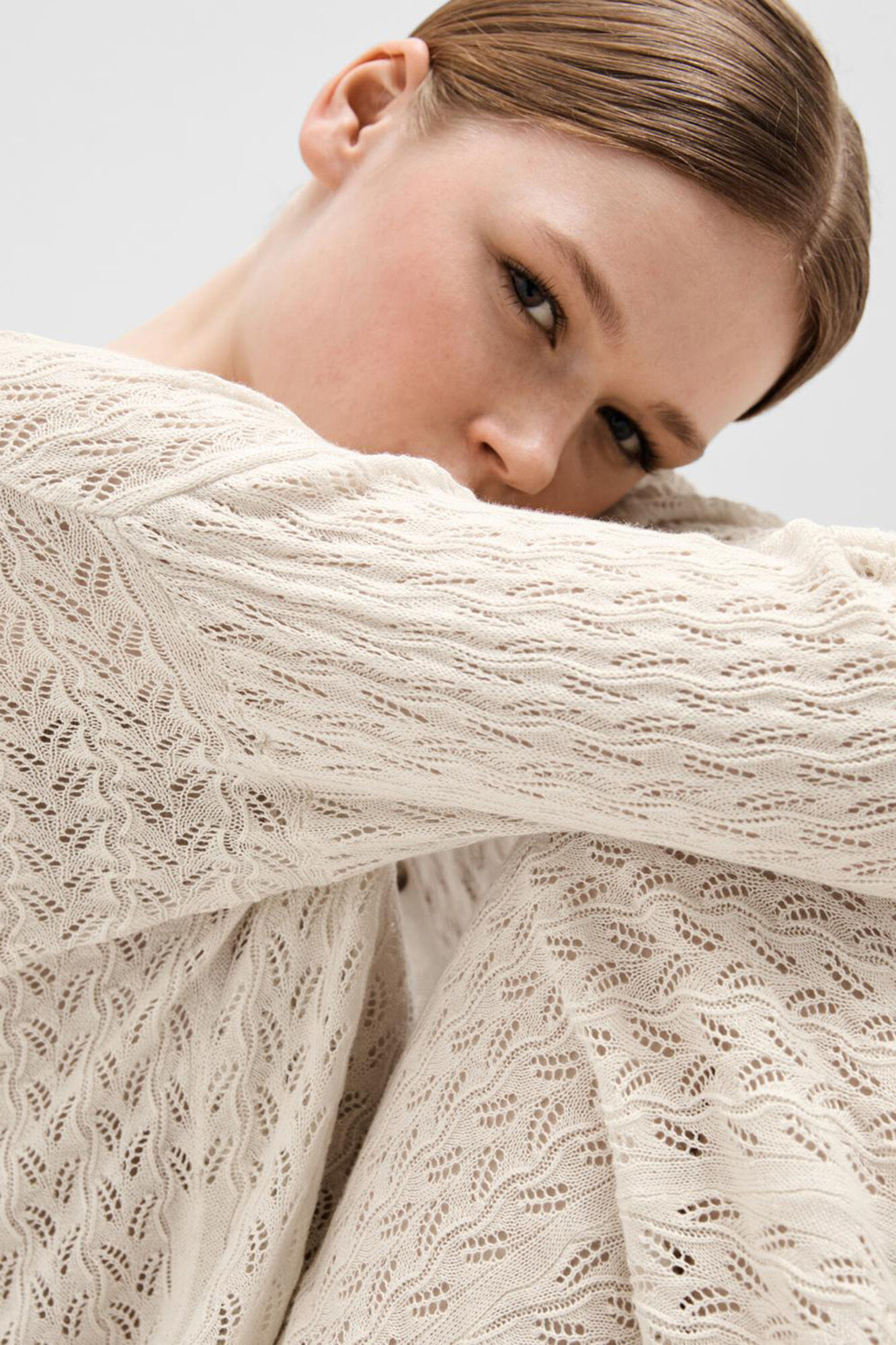 Selected Femme Lightweight cardigan made with linen, organic cotton and tencel.  Grey