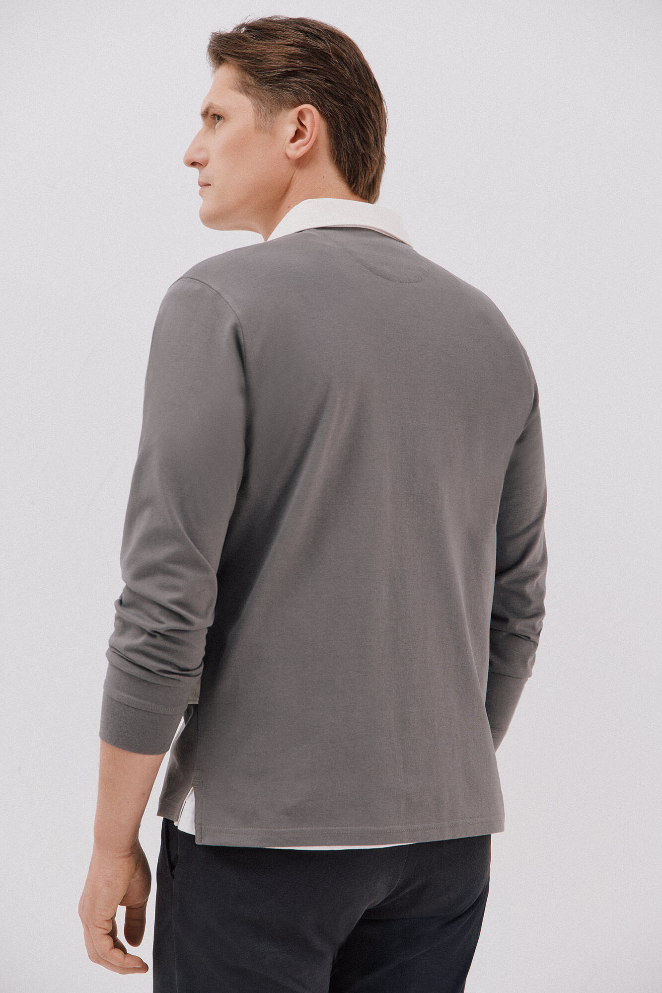 Cortefiel Polo rugby de rayas Gris